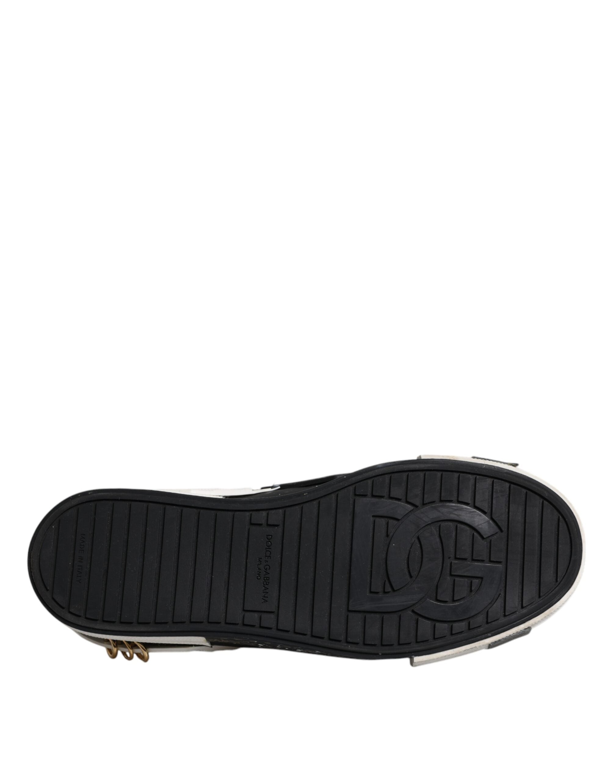 Dolce & Gabbana Black White Portofino Low Top Sneakers Shoes LUNESCAPE