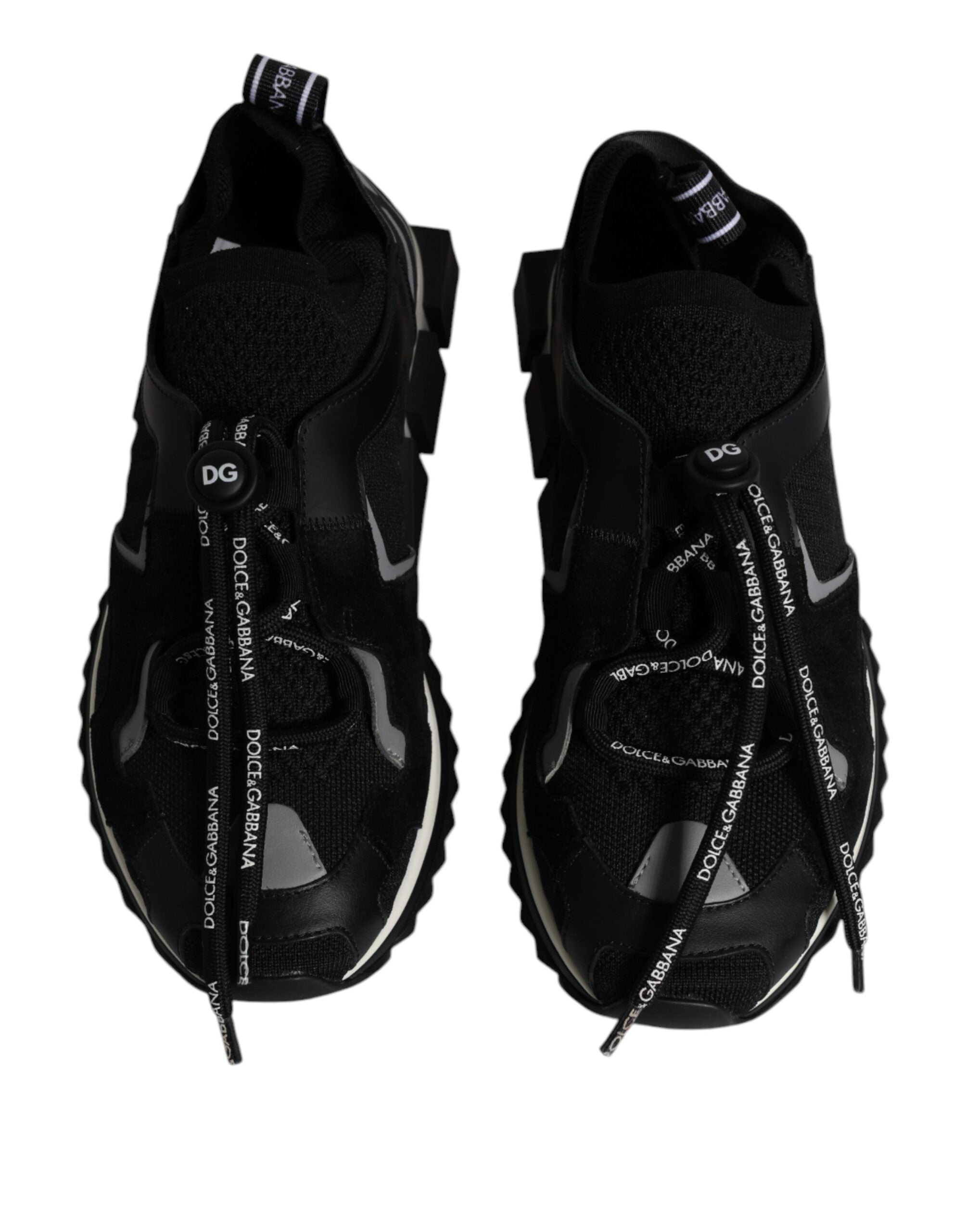 Dolce & Gabbana Black White Logo Sorrento Mens Sneakers Shoes LUNESCAPE