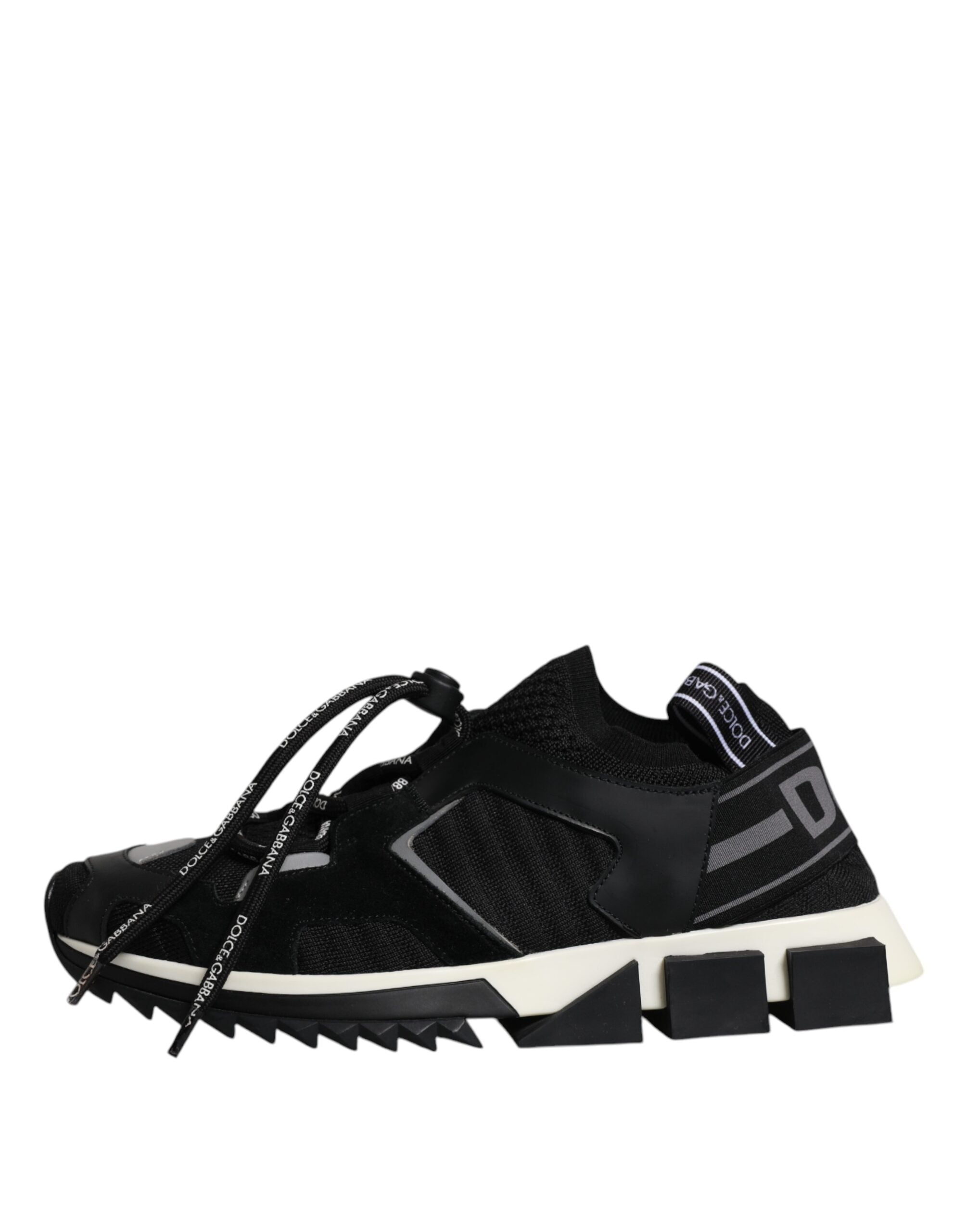 Dolce & Gabbana Black White Logo Sorrento Mens Sneakers Shoes LUNESCAPE