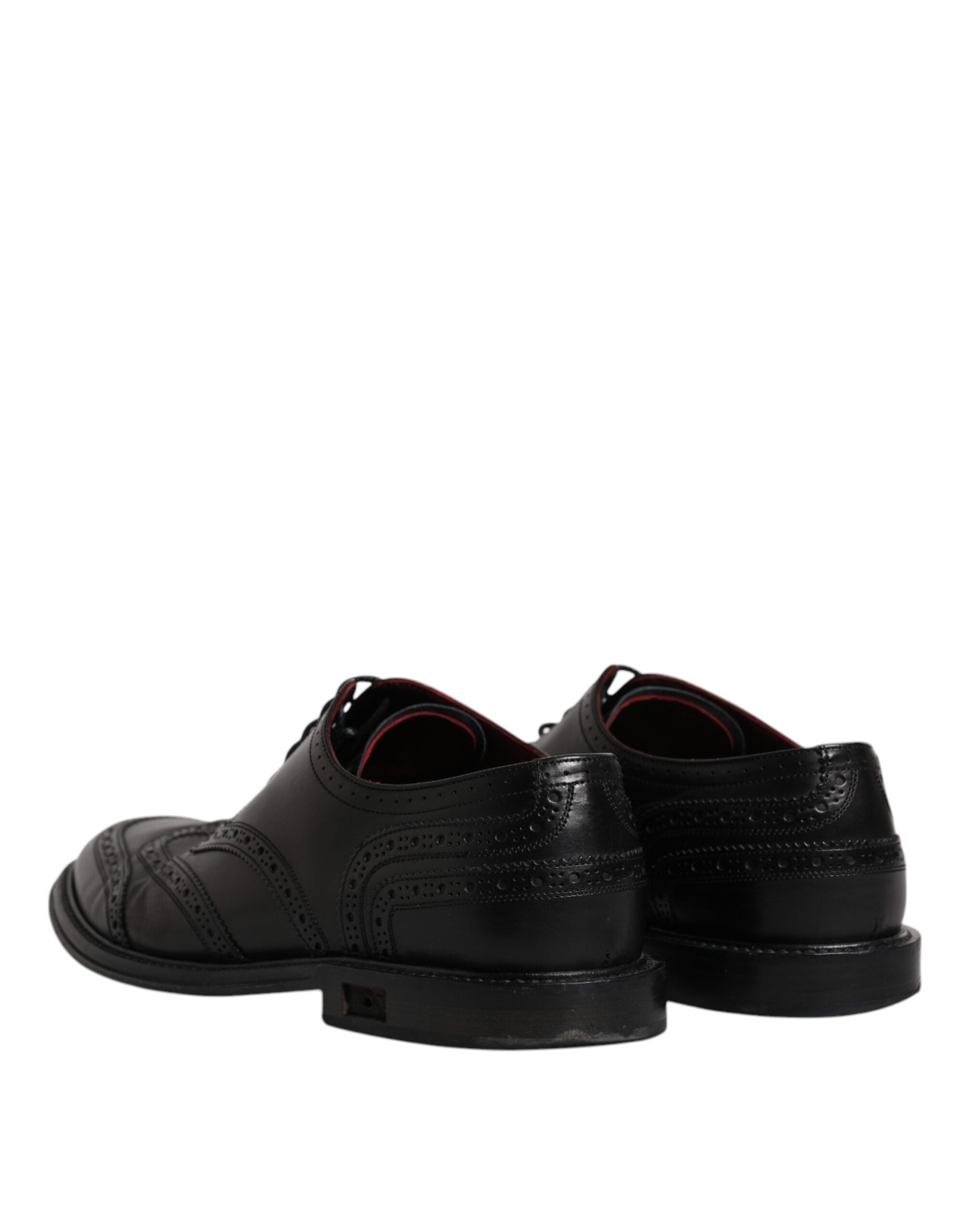 Dolce & Gabbana Black Leather Derby Wingtip Formal Shoes LUNESCAPE