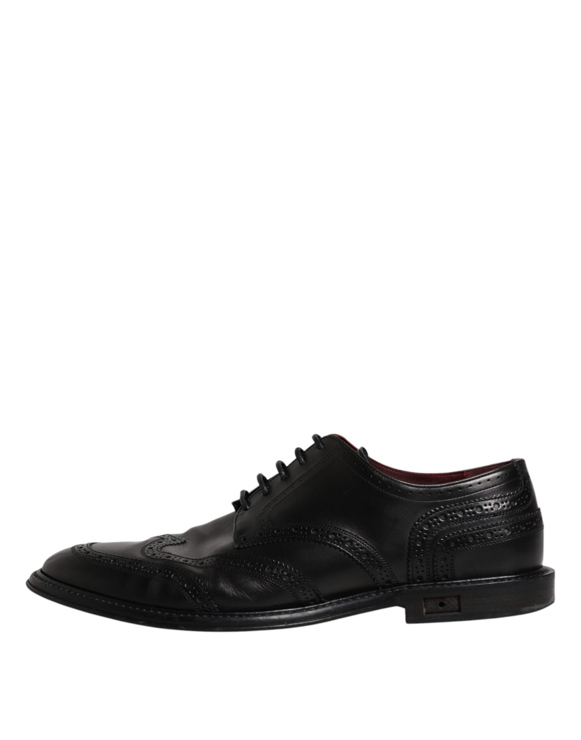 Dolce & Gabbana Black Leather Derby Wingtip Formal Shoes LUNESCAPE