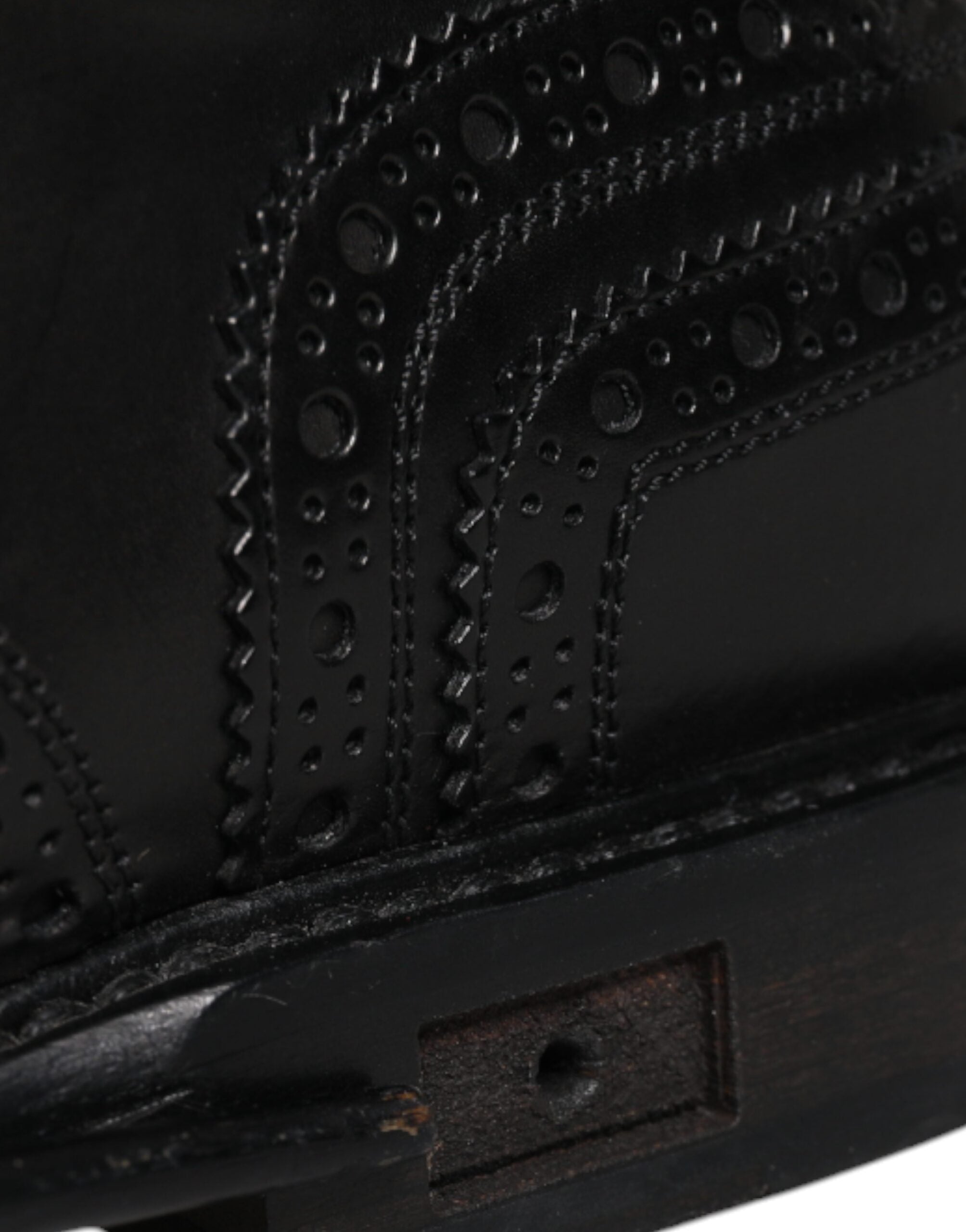 Dolce & Gabbana Black Leather Derby Wingtip Formal Shoes LUNESCAPE