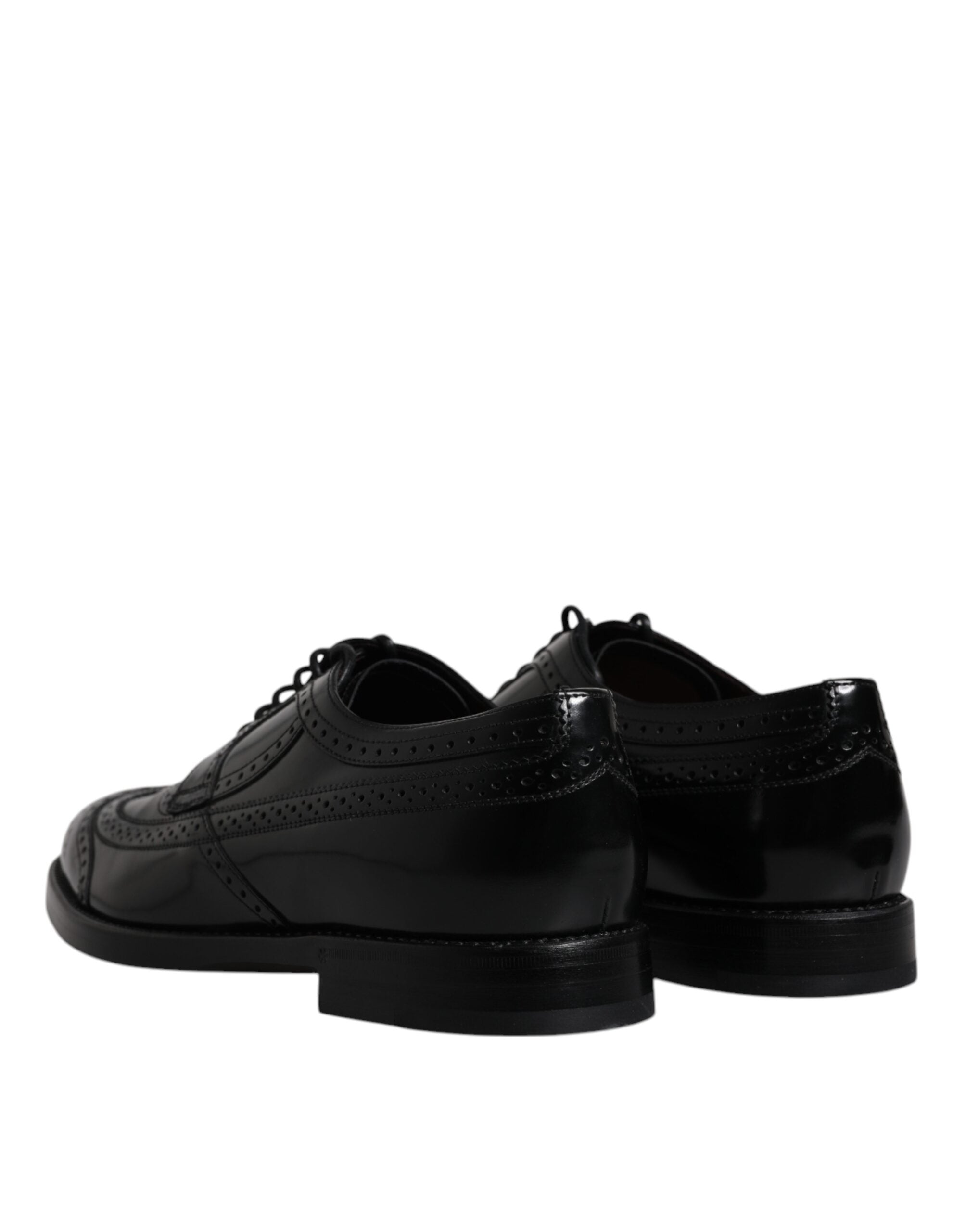 Dolce & Gabbana Black Leather Derby Wingtip Formal Shoes LUNESCAPE