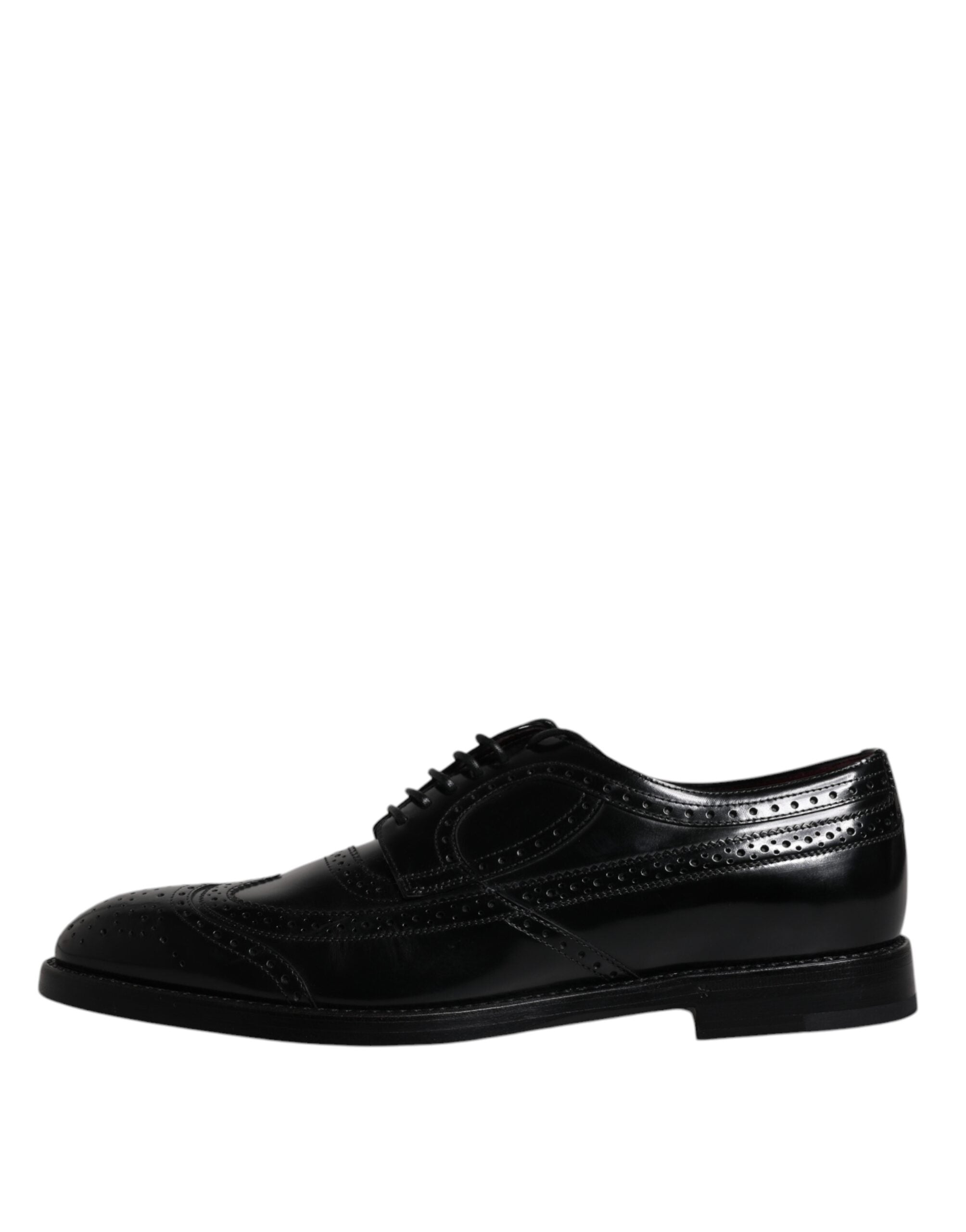 Dolce & Gabbana Black Leather Derby Wingtip Formal Shoes LUNESCAPE
