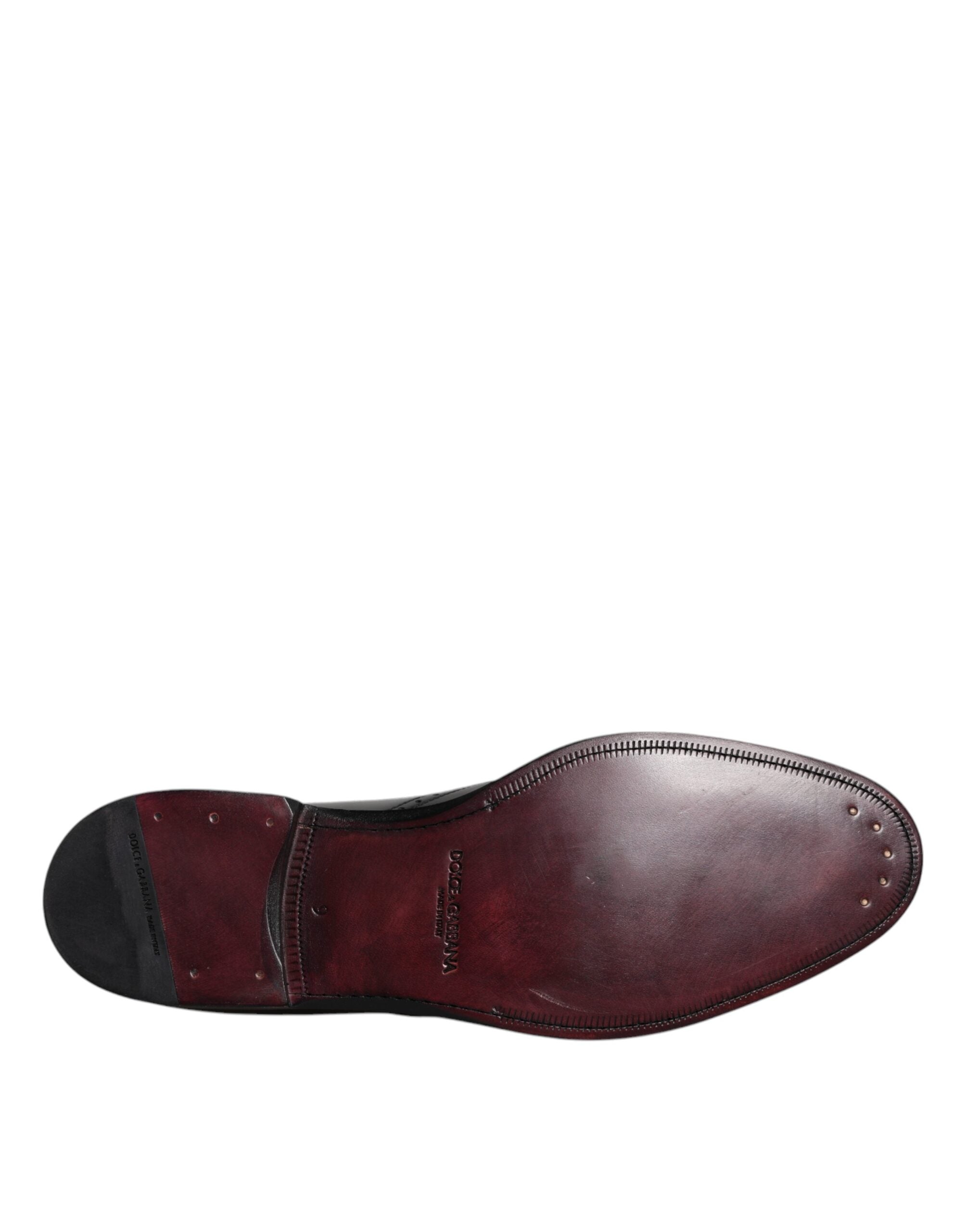 Dolce & Gabbana Black Leather Derby Wingtip Formal Shoes LUNESCAPE