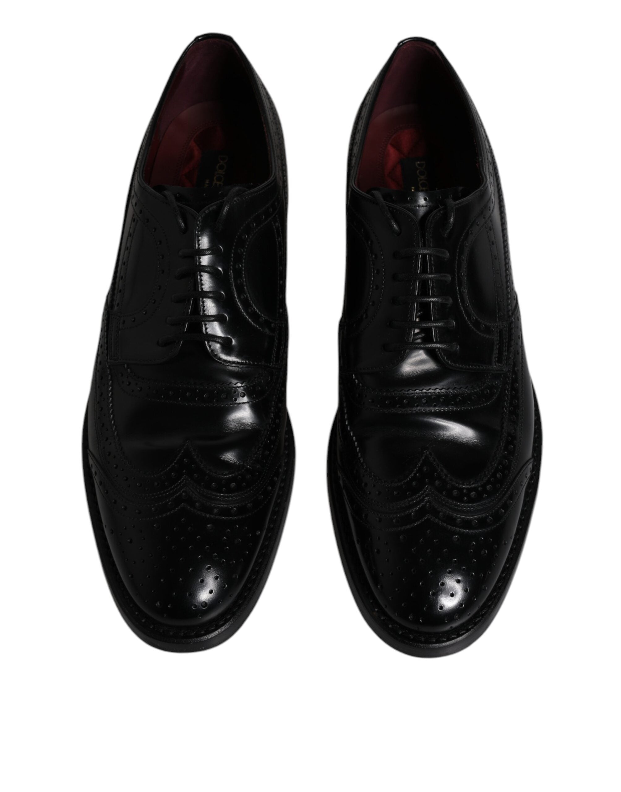 Dolce & Gabbana Black Leather Derby Wingtip Formal Shoes LUNESCAPE