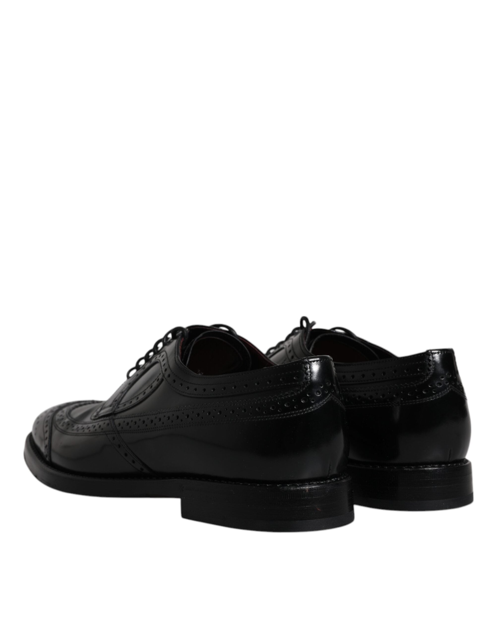 Dolce & Gabbana Black Leather Derby Wingtip Formal Shoes LUNESCAPE
