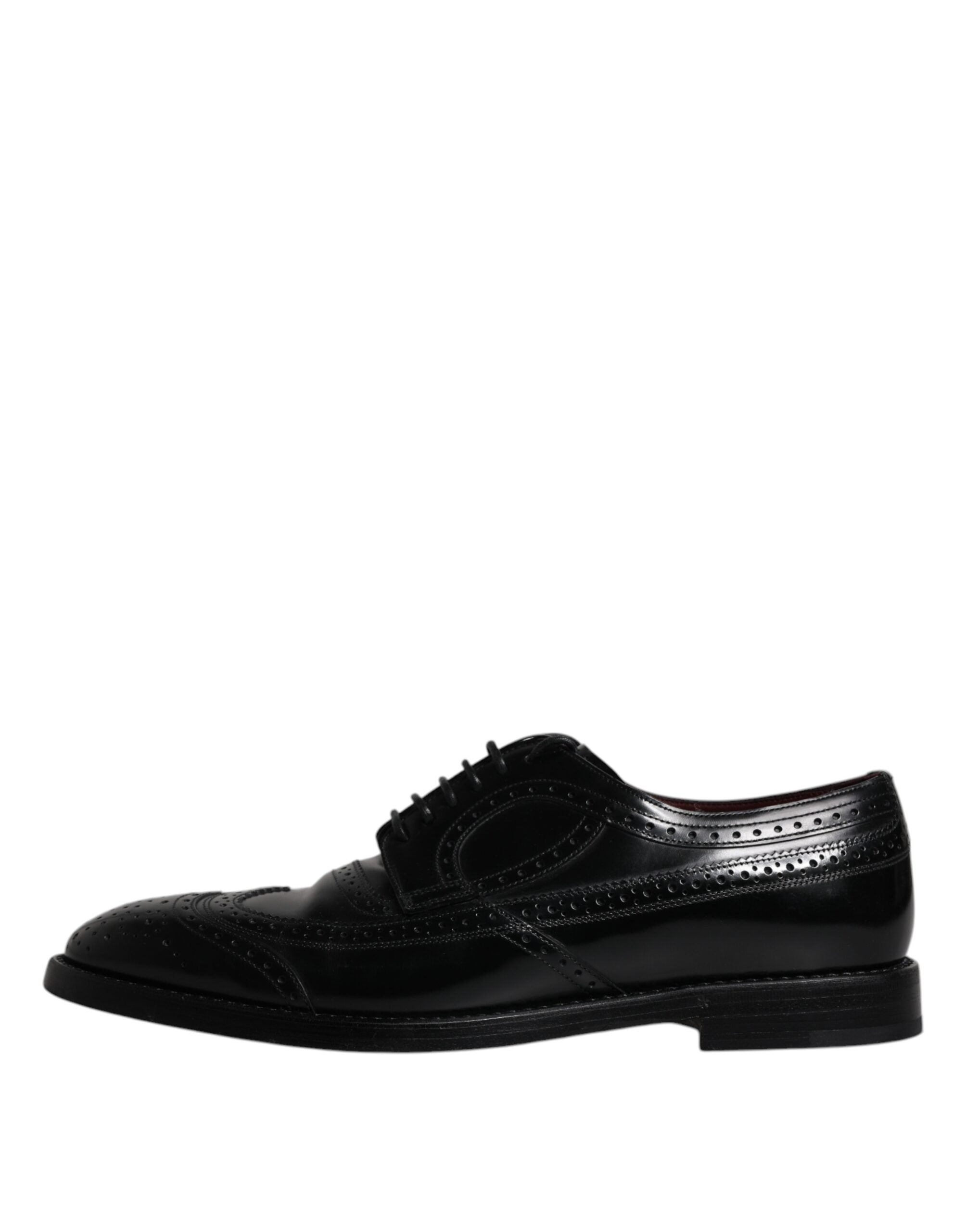Dolce & Gabbana Black Leather Derby Wingtip Formal Shoes LUNESCAPE