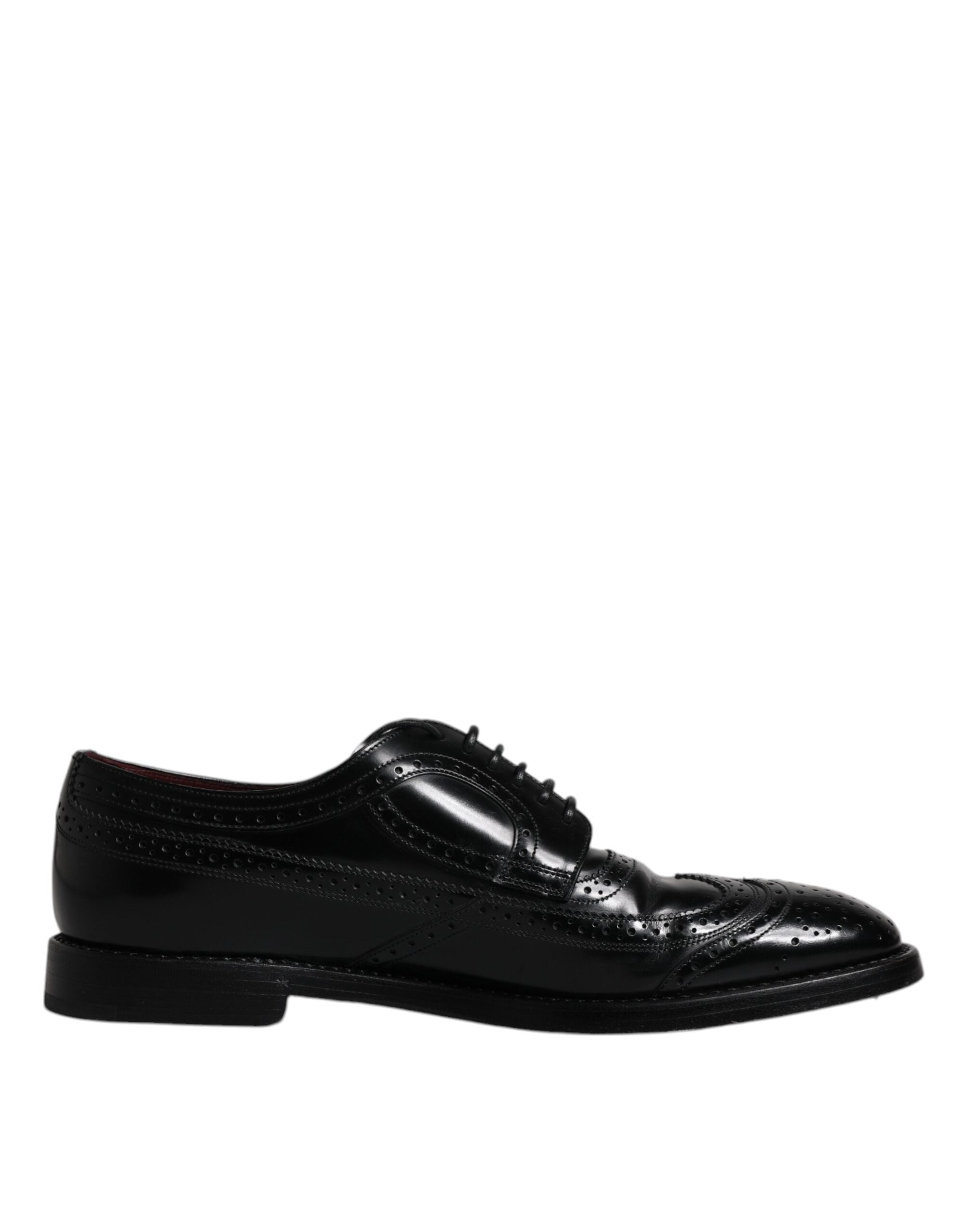 Dolce & Gabbana Black Leather Derby Wingtip Formal Shoes LUNESCAPE