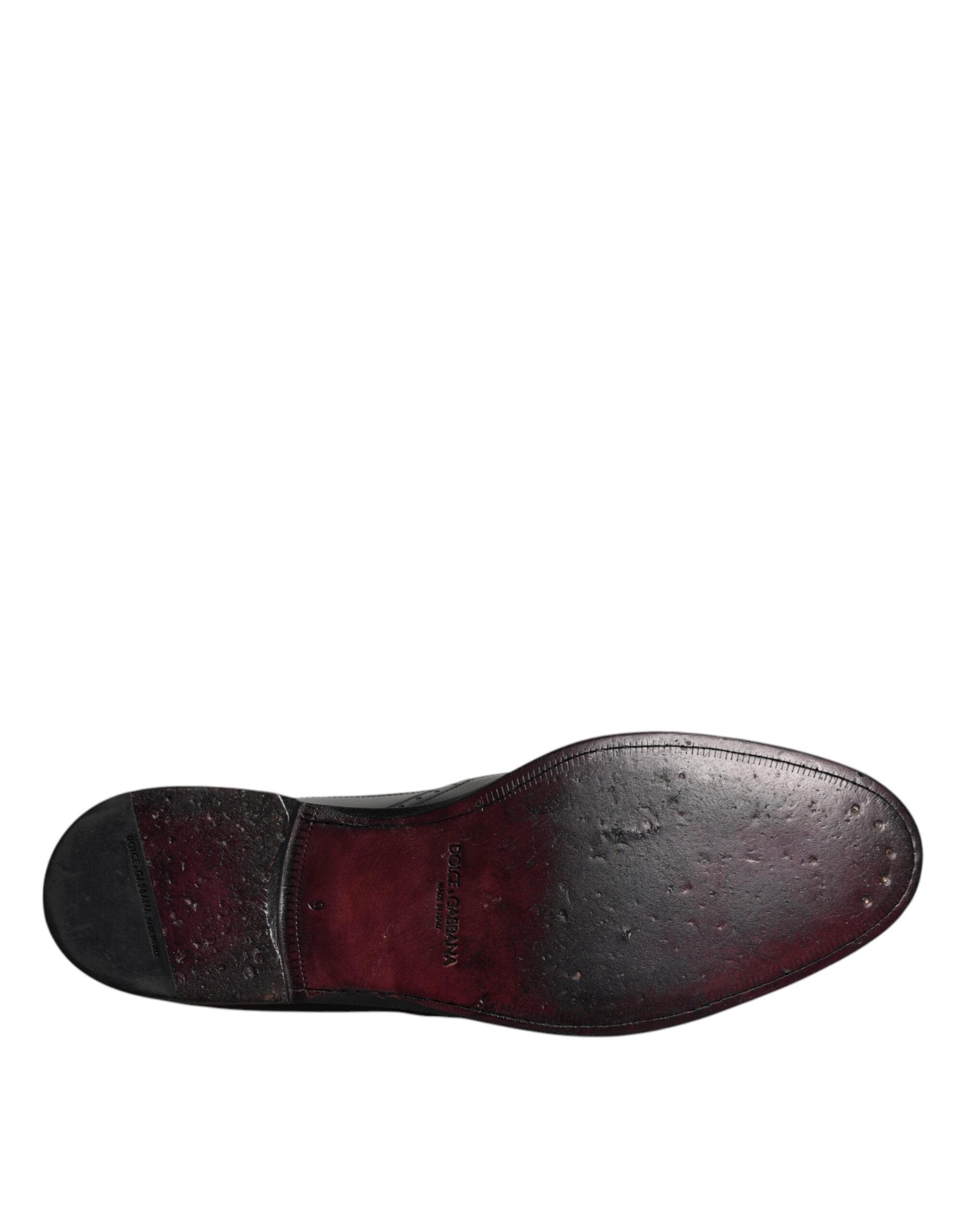 Dolce & Gabbana Black Leather Derby Wingtip Formal Shoes LUNESCAPE