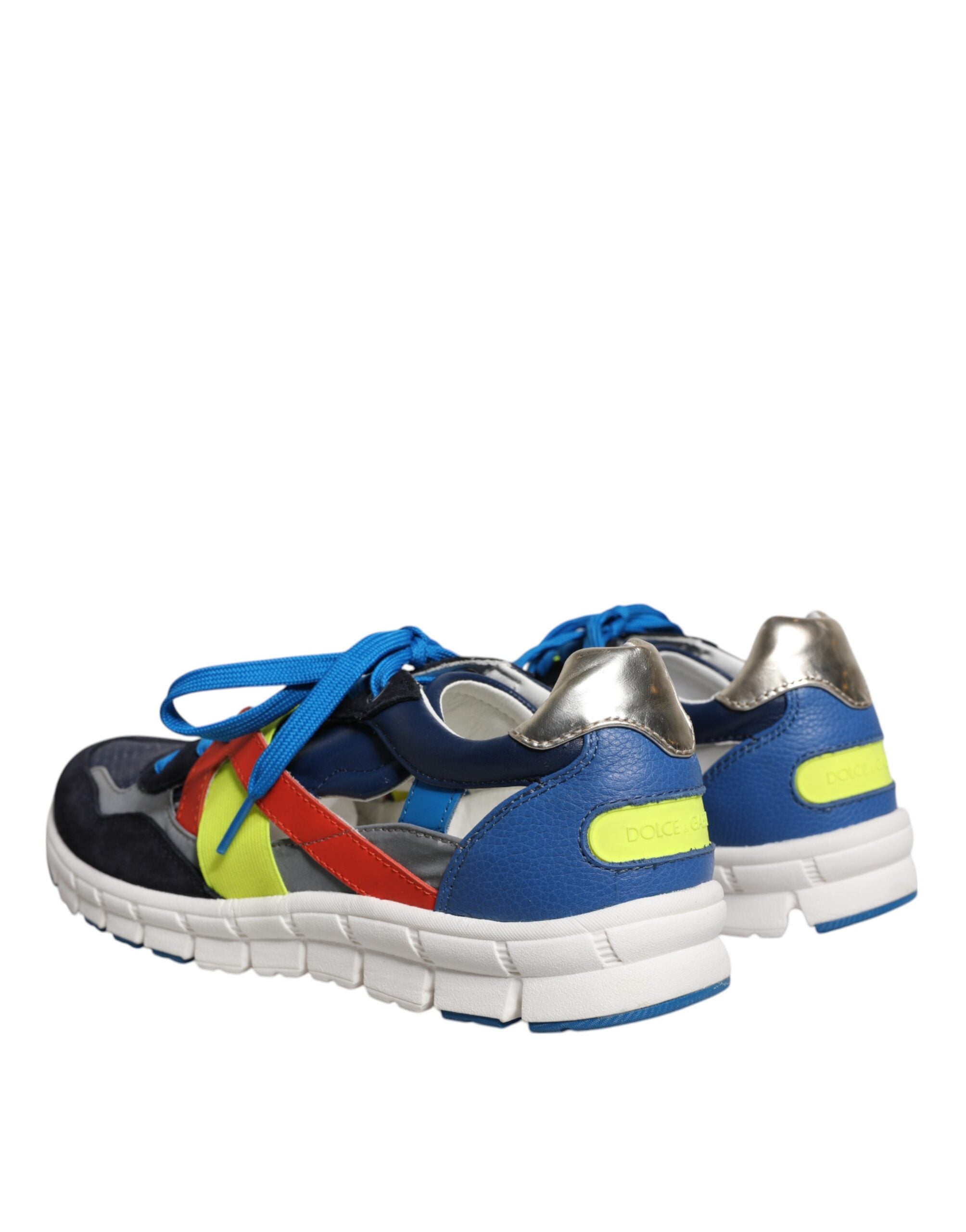 Dolce & Gabbana Multicolor Leather Suede Low Top Sneakers Shoes LUNESCAPE