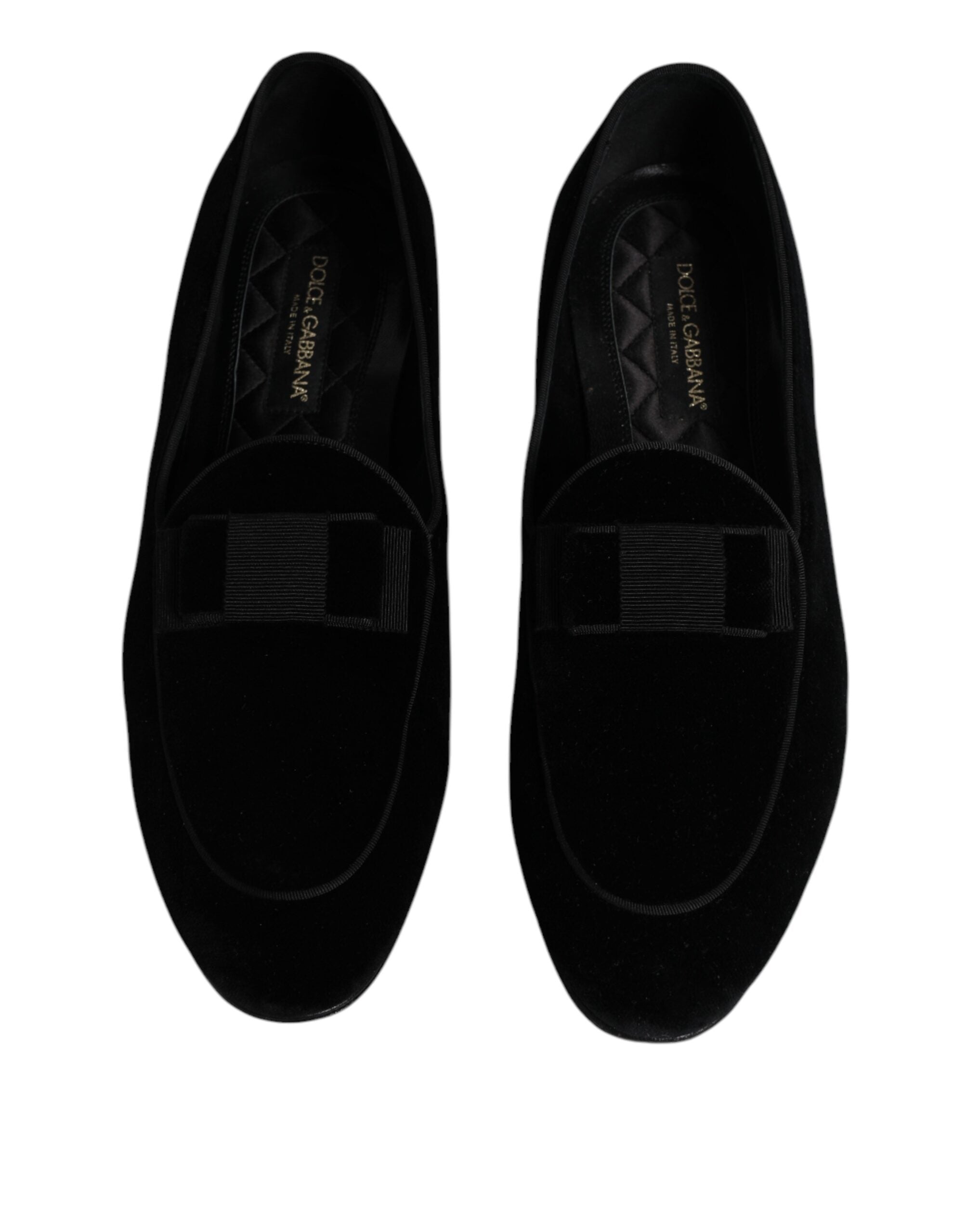 Dolce & Gabbana Black Velvet Loafers Formal Men Dress Shoes LUNESCAPE