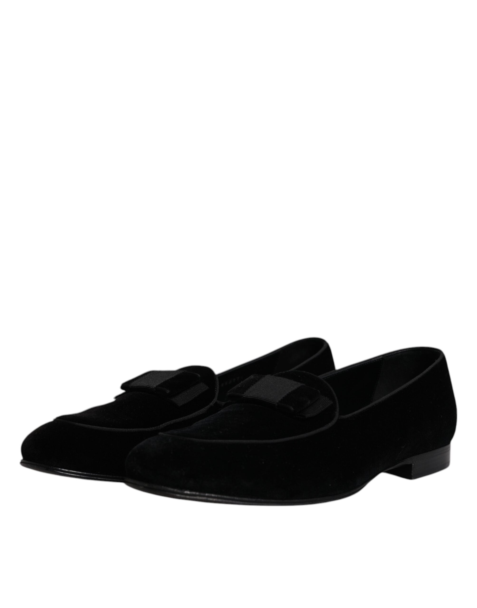 Dolce & Gabbana Black Velvet Loafers Formal Men Dress Shoes LUNESCAPE
