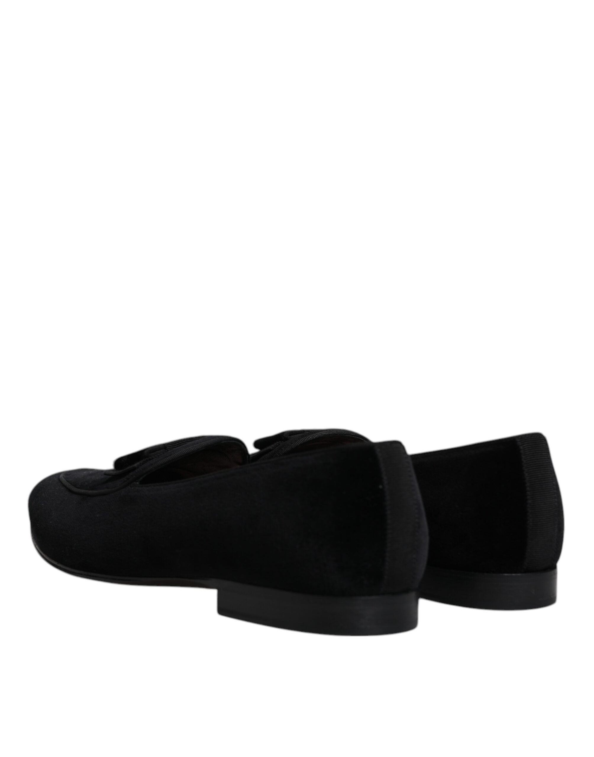 Dolce & Gabbana Black Velvet Loafers Formal Men Dress Shoes LUNESCAPE