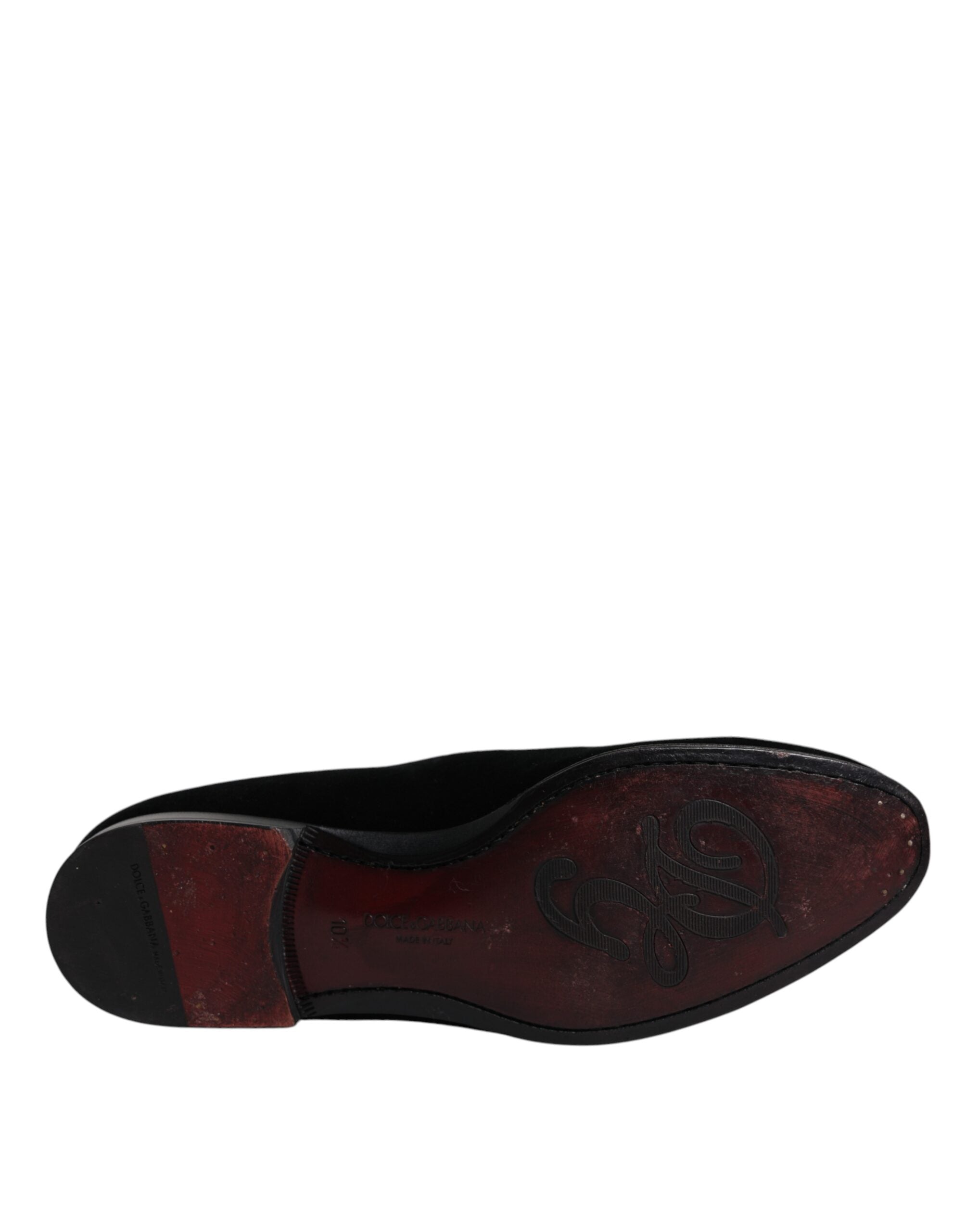 Dolce & Gabbana Black Velvet Loafers Formal Men Dress Shoes LUNESCAPE
