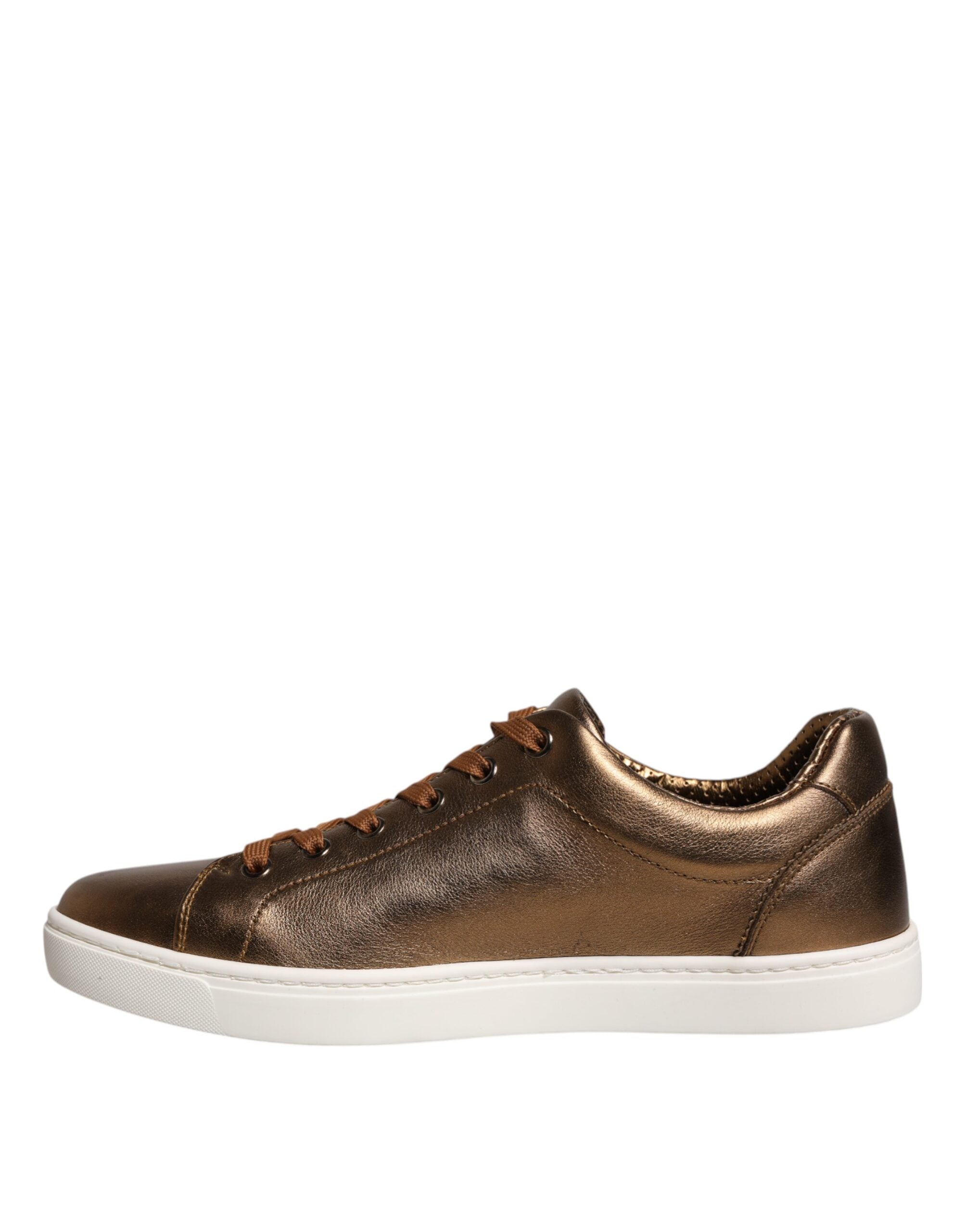 Dolce & Gabbana Gold Leather Logo London Men Sneaker Shoes LUNESCAPE
