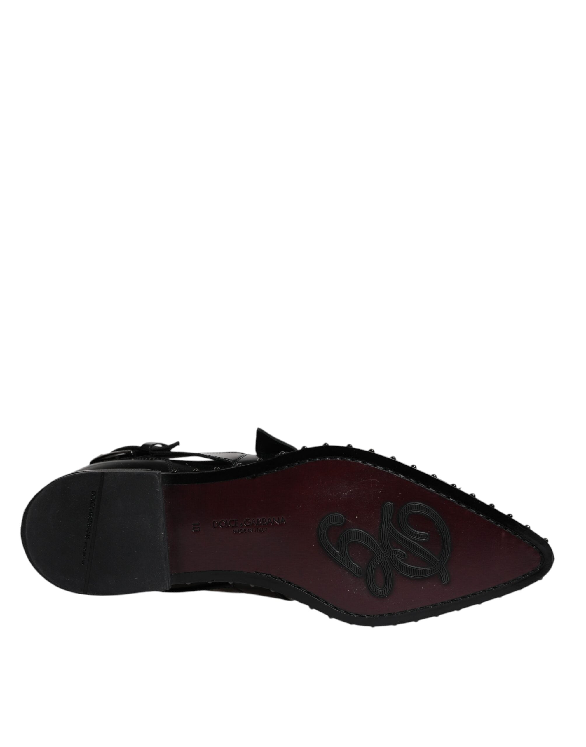 Dolce & Gabbana Black Embellished Derby Monk Strap Shoes LUNESCAPE