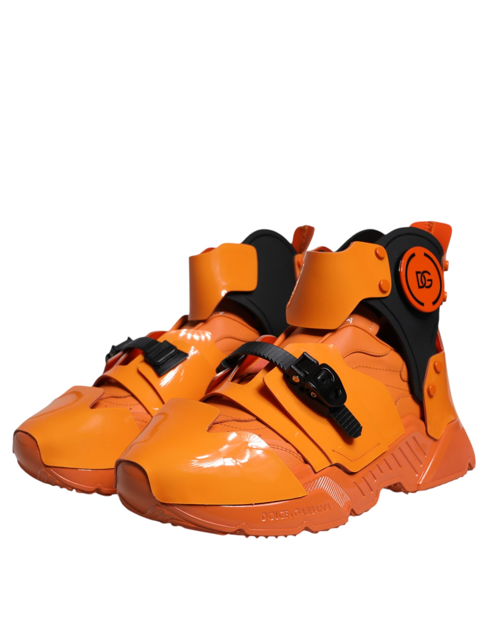 Dolce & Gabbana Orange Multi Panel Chunky High Top Sneakers Shoes LUNESCAPE