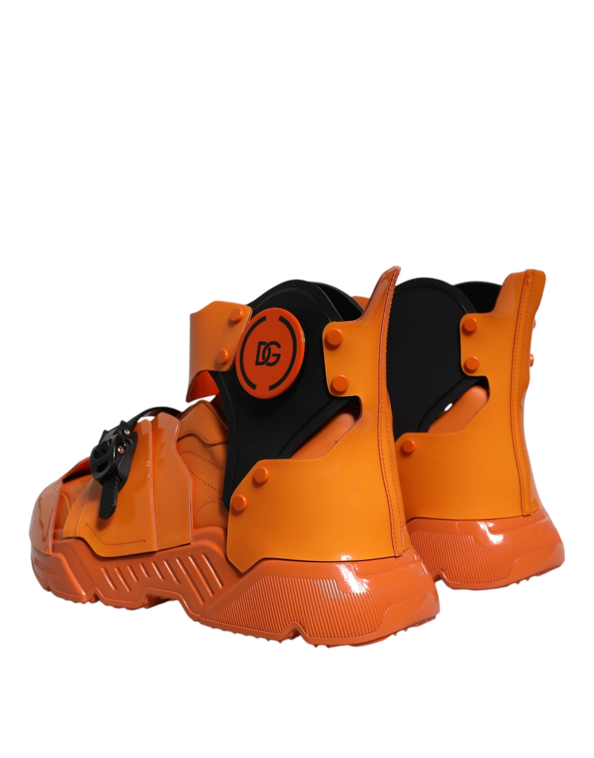 Dolce & Gabbana Orange Multi Panel Chunky High Top Sneakers Shoes LUNESCAPE