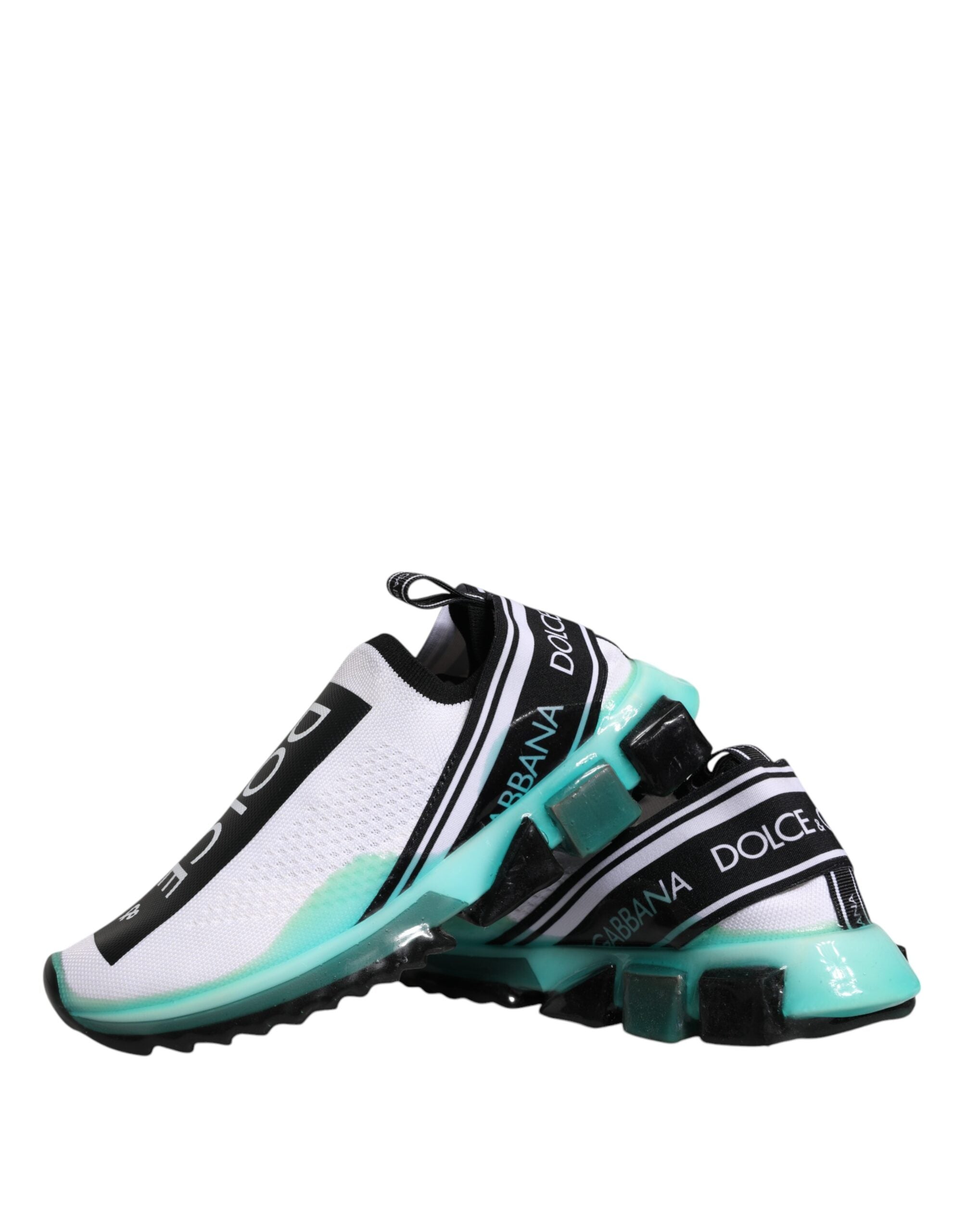 Dolce & Gabbana White Blue Sorrento-Slip-On Sneakers LUNESCAPE