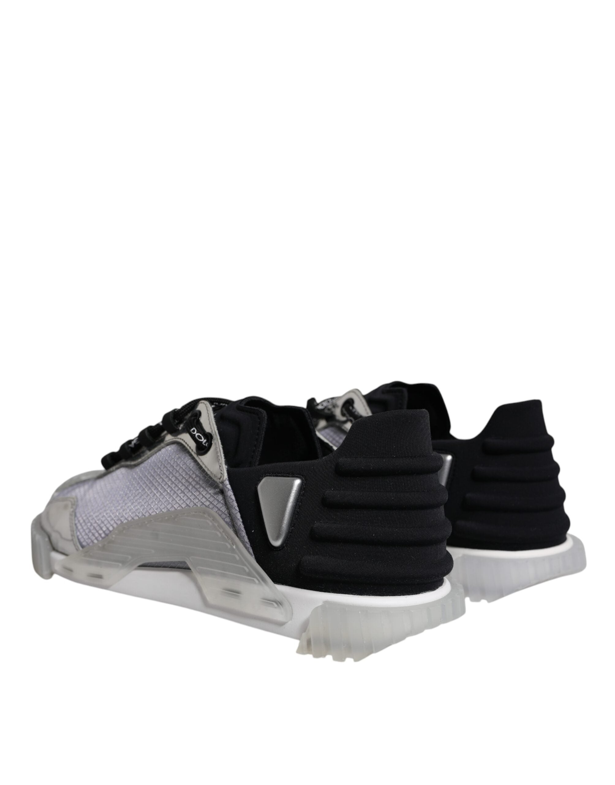 Dolce & Gabbana Silver Black Nylon NS1 Low Top Sneakers Shoes LUNESCAPE