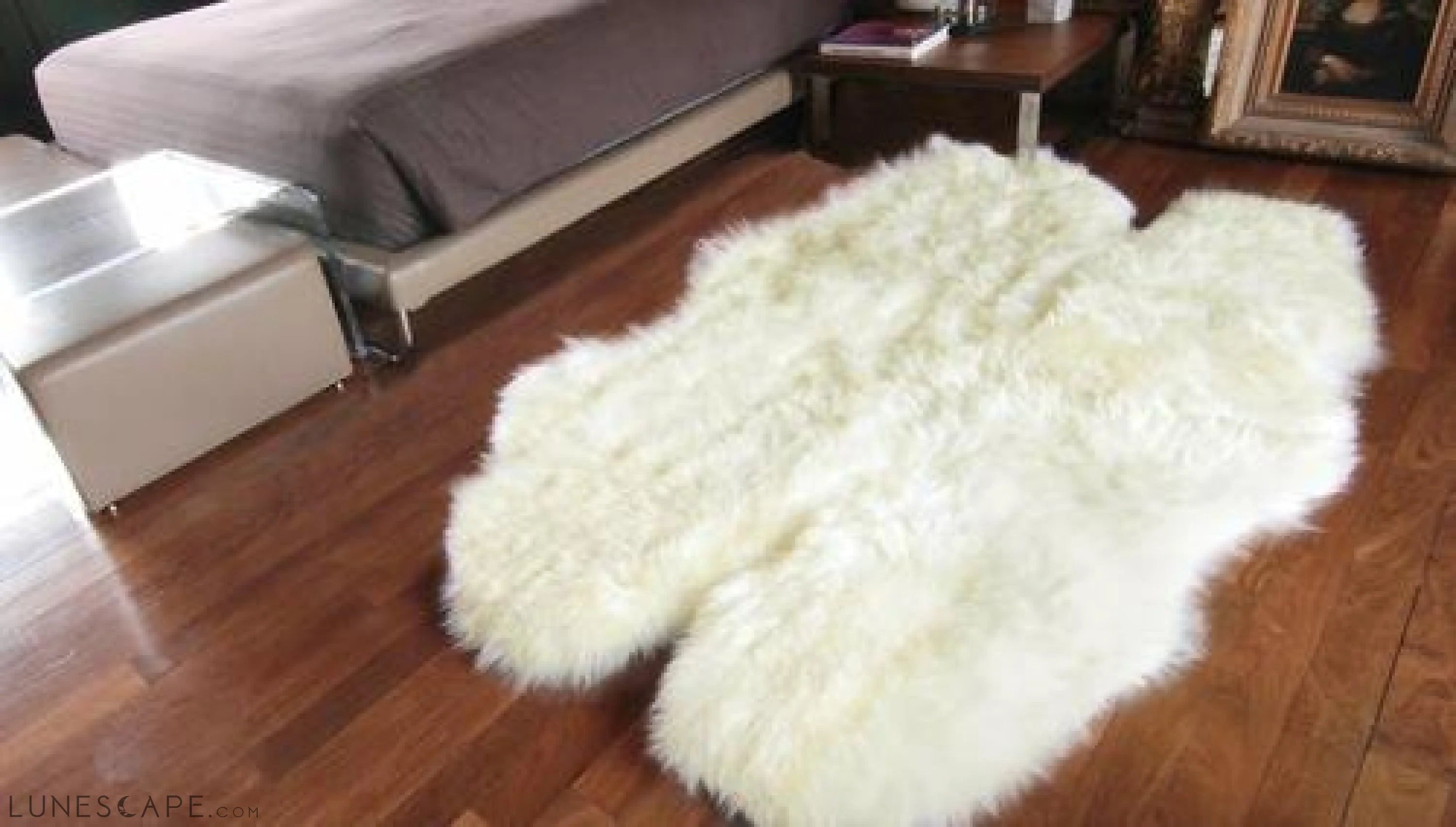 48" x 72" x 2" Natural, Sheepskin - Area Rug LUNESCAPE
