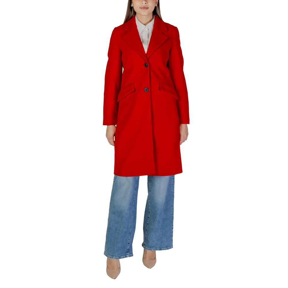 Vero Moda Red Polyester Coat LUNESCAPE