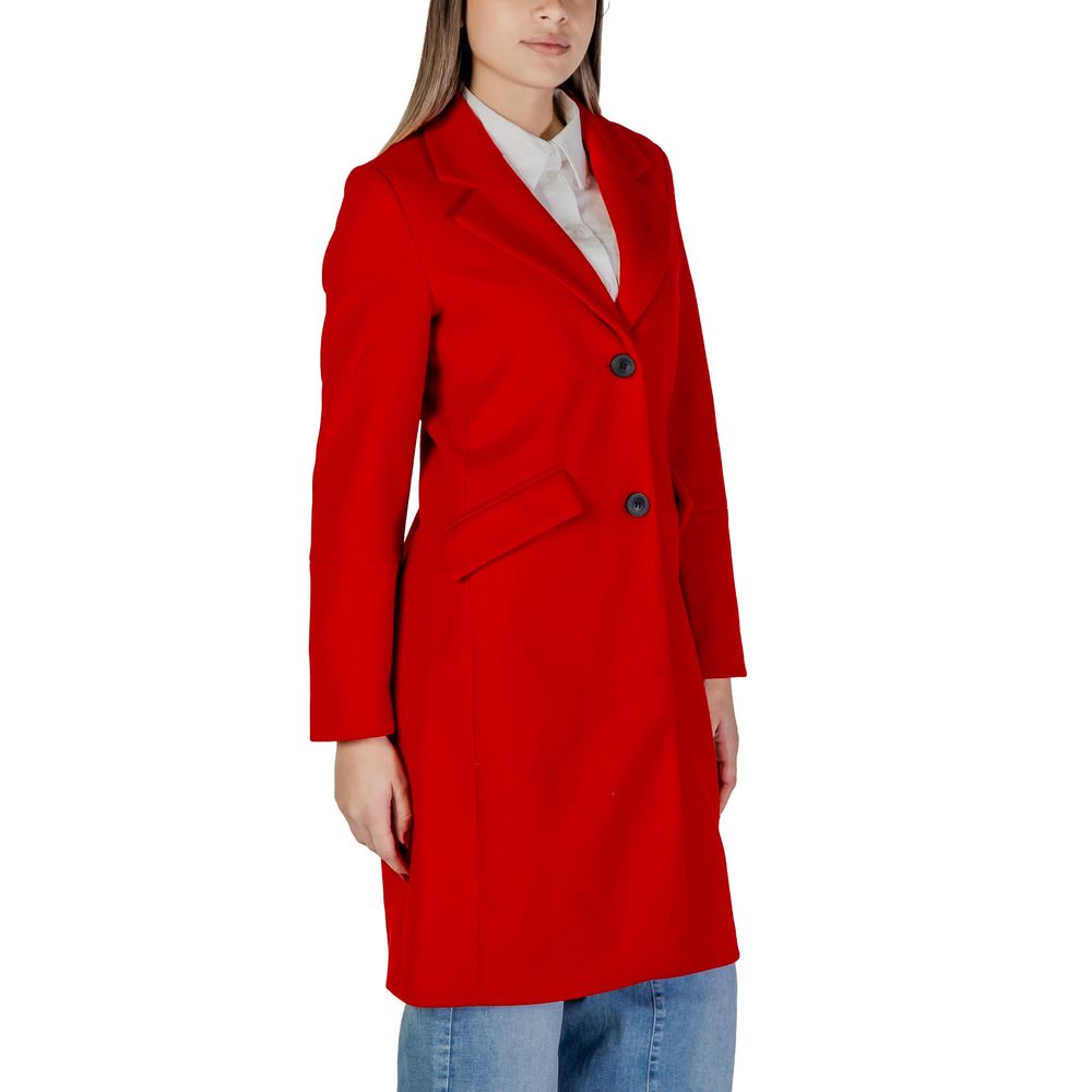 Vero Moda Red Polyester Coat LUNESCAPE