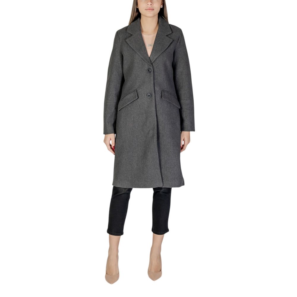 Vero Moda Gray Polyester Coat LUNESCAPE