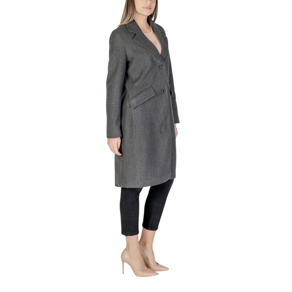 Vero Moda Gray Polyester Coat LUNESCAPE