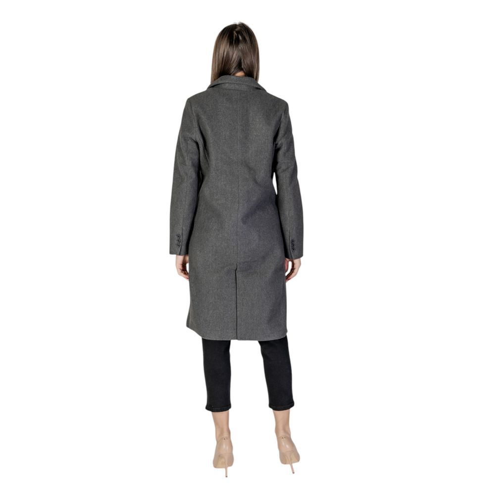 Vero Moda Gray Polyester Coat LUNESCAPE