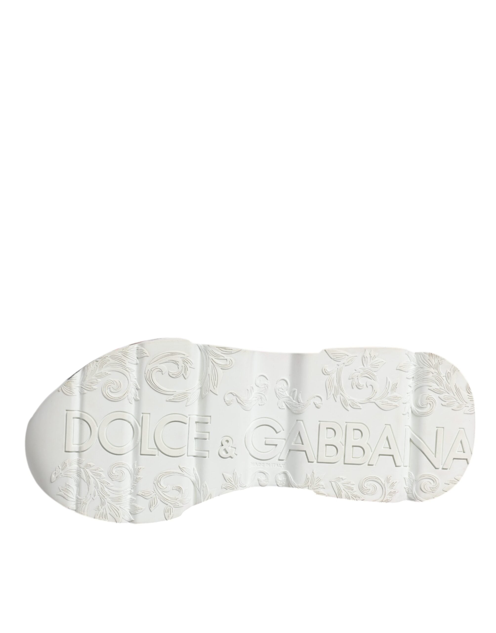 Dolce & Gabbana White Daymaster Hand Painted Sneakers Shoes LUNESCAPE