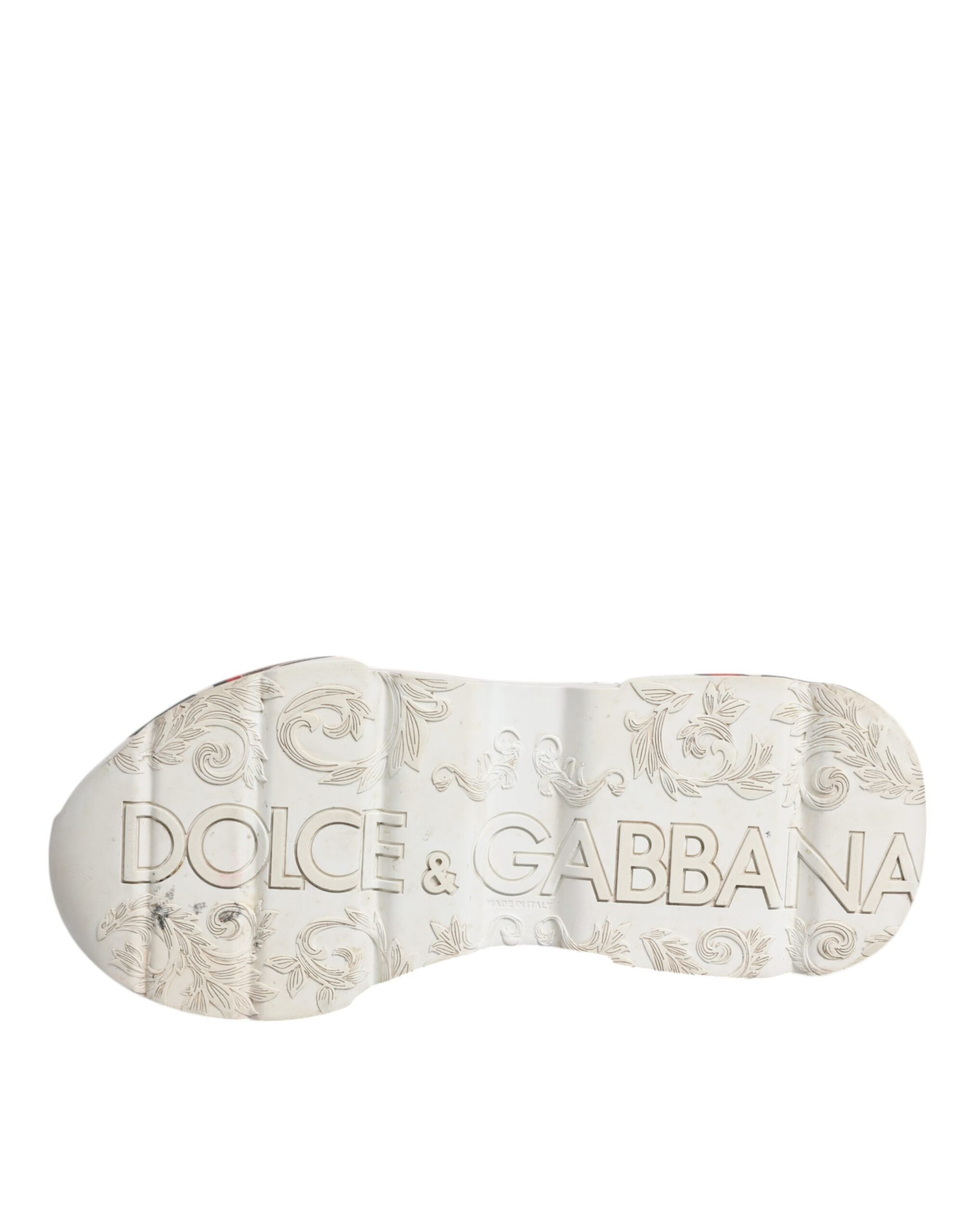 Dolce & Gabbana White Daymaster Hand Painted Sneakers Shoes LUNESCAPE