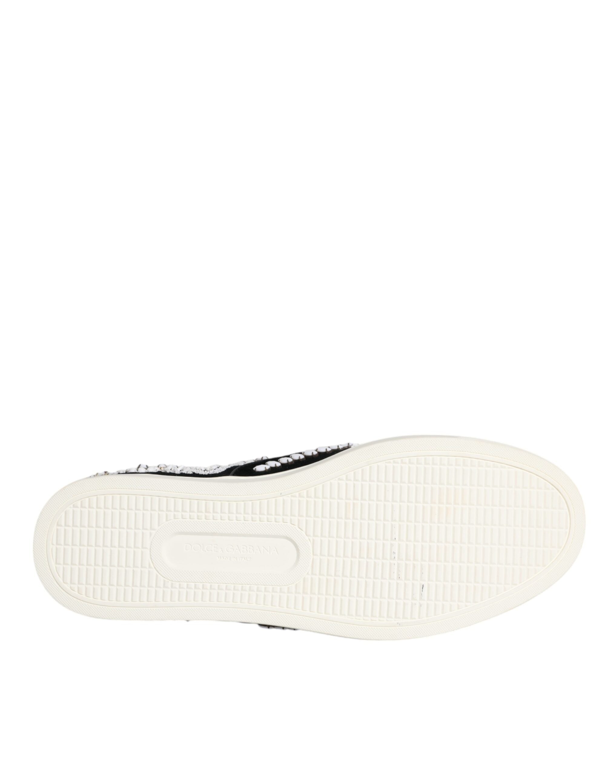 Dolce & Gabbana Black Embellished London Men Slip On Shoes LUNESCAPE