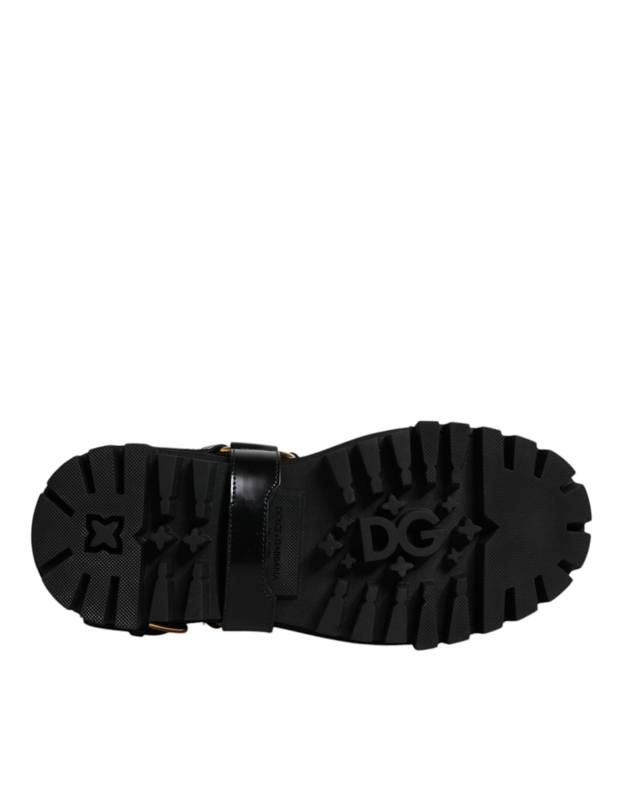 Dolce & Gabbana Black Leather Slip On Stretch Trekking Boots Shoes LUNESCAPE
