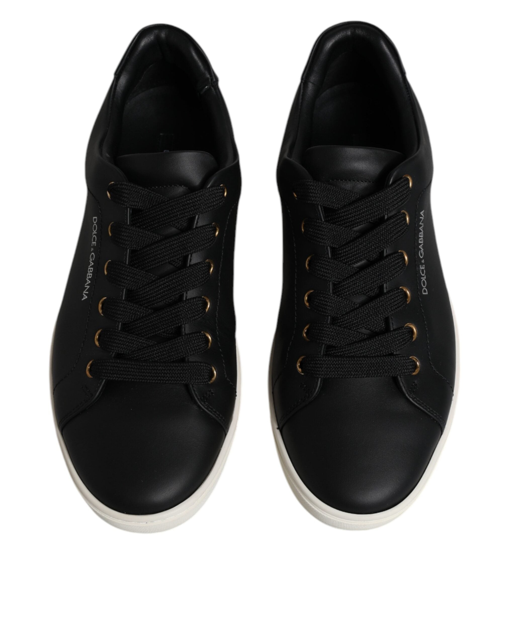 Dolce & Gabbana Black Leather Logo London Sneaker Shoes LUNESCAPE