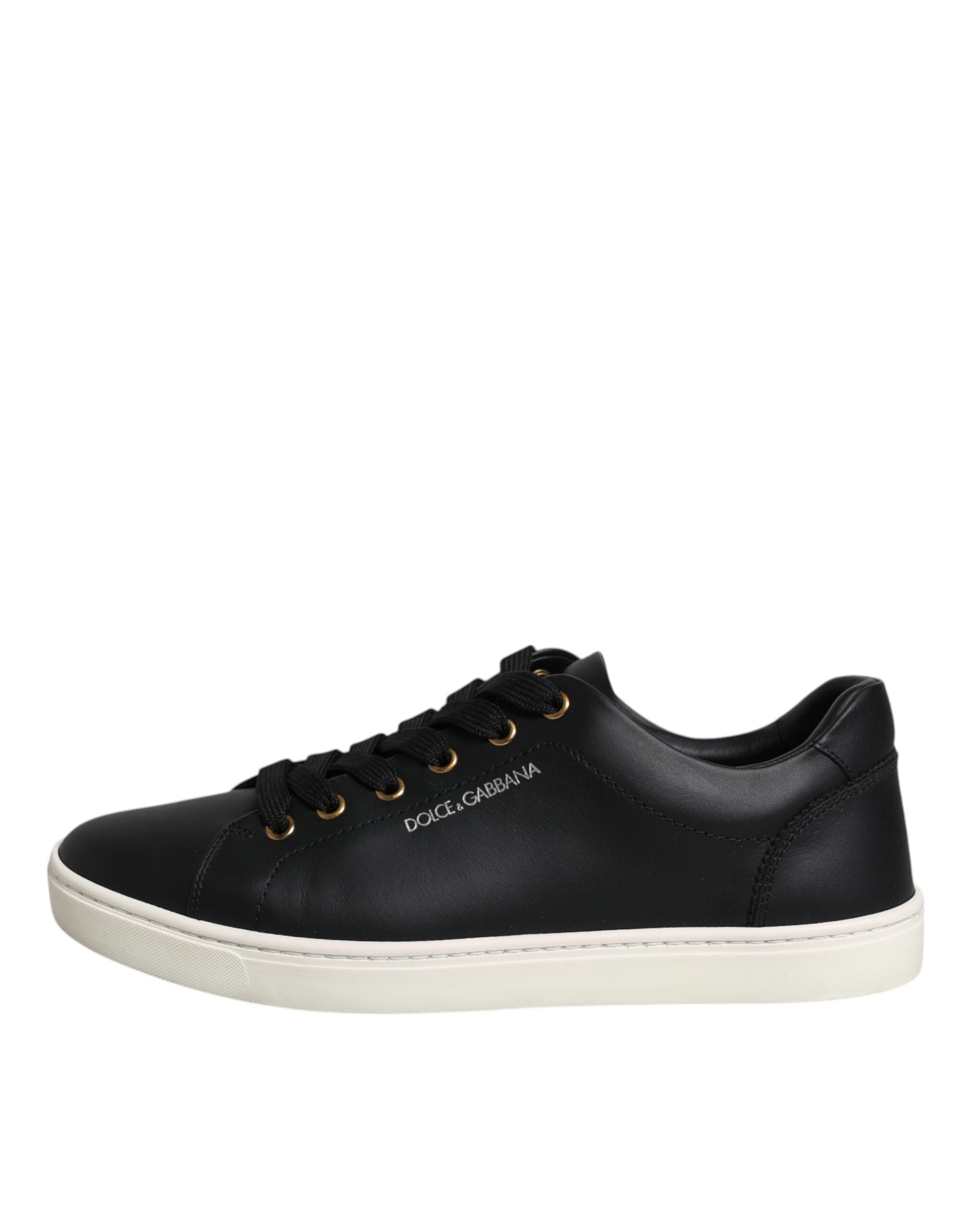 Dolce & Gabbana Black Leather Logo London Sneaker Shoes LUNESCAPE