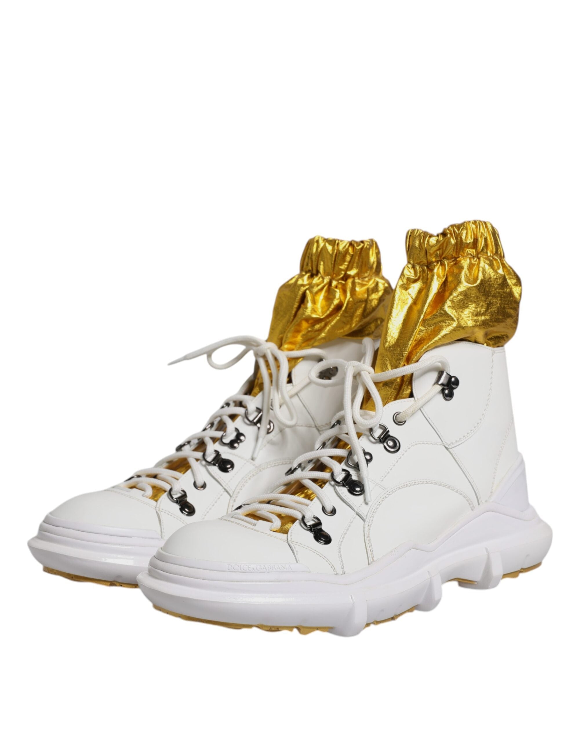 Dolce & Gabbana White Nylon Galileo High Top Sneakers Shoes LUNESCAPE