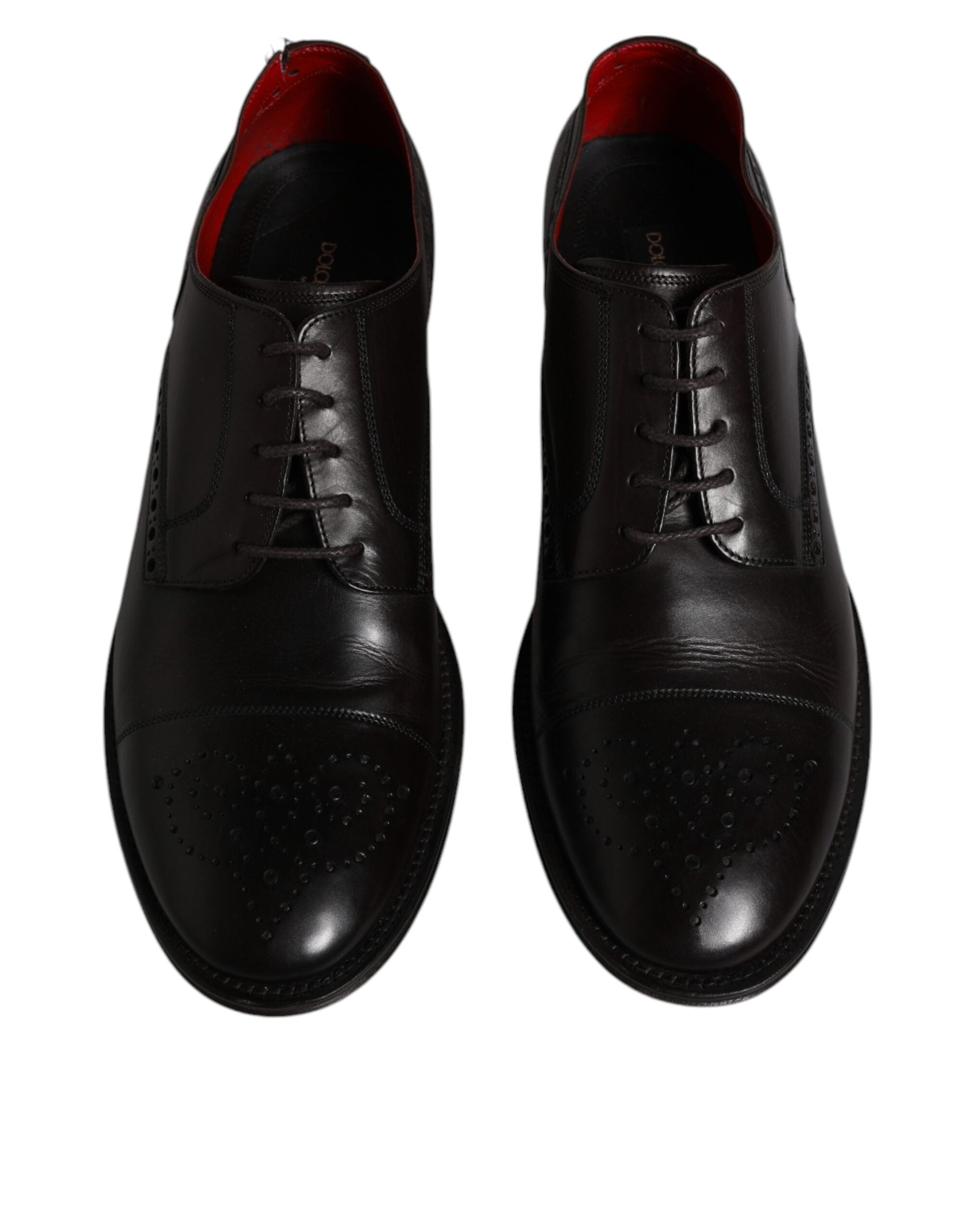 Dolce & Gabbana Black Calfskin Leather Derby Men Dress Shoes LUNESCAPE