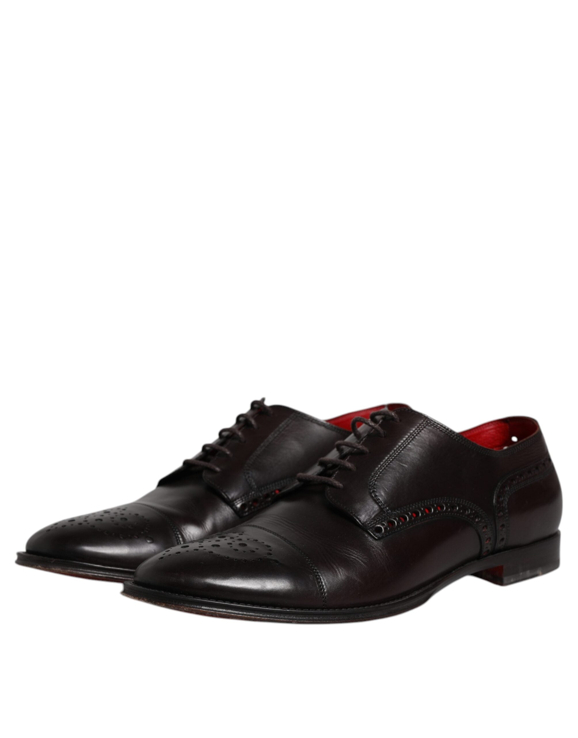 Dolce & Gabbana Black Calfskin Leather Derby Men Dress Shoes LUNESCAPE