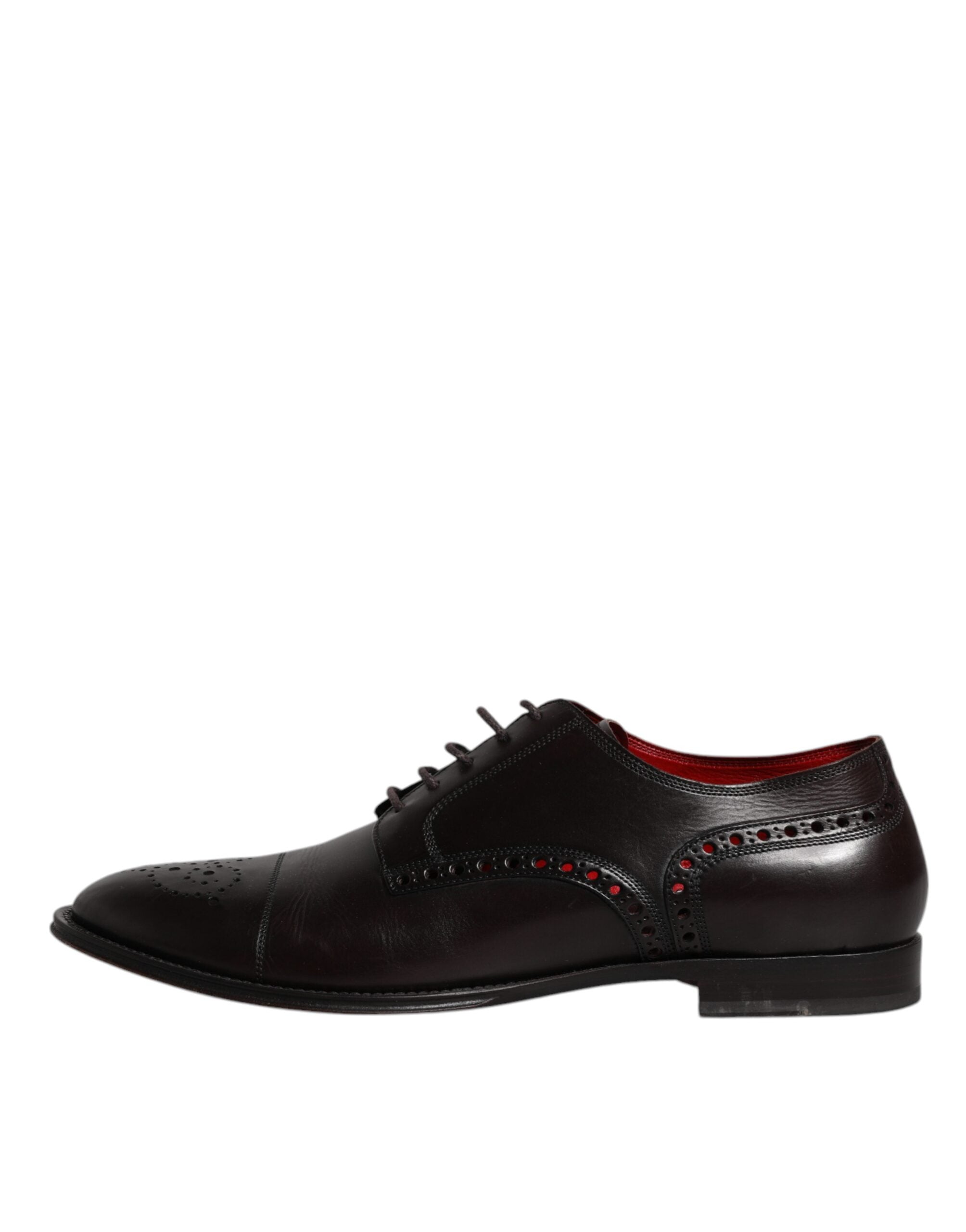 Dolce & Gabbana Black Calfskin Leather Derby Men Dress Shoes LUNESCAPE