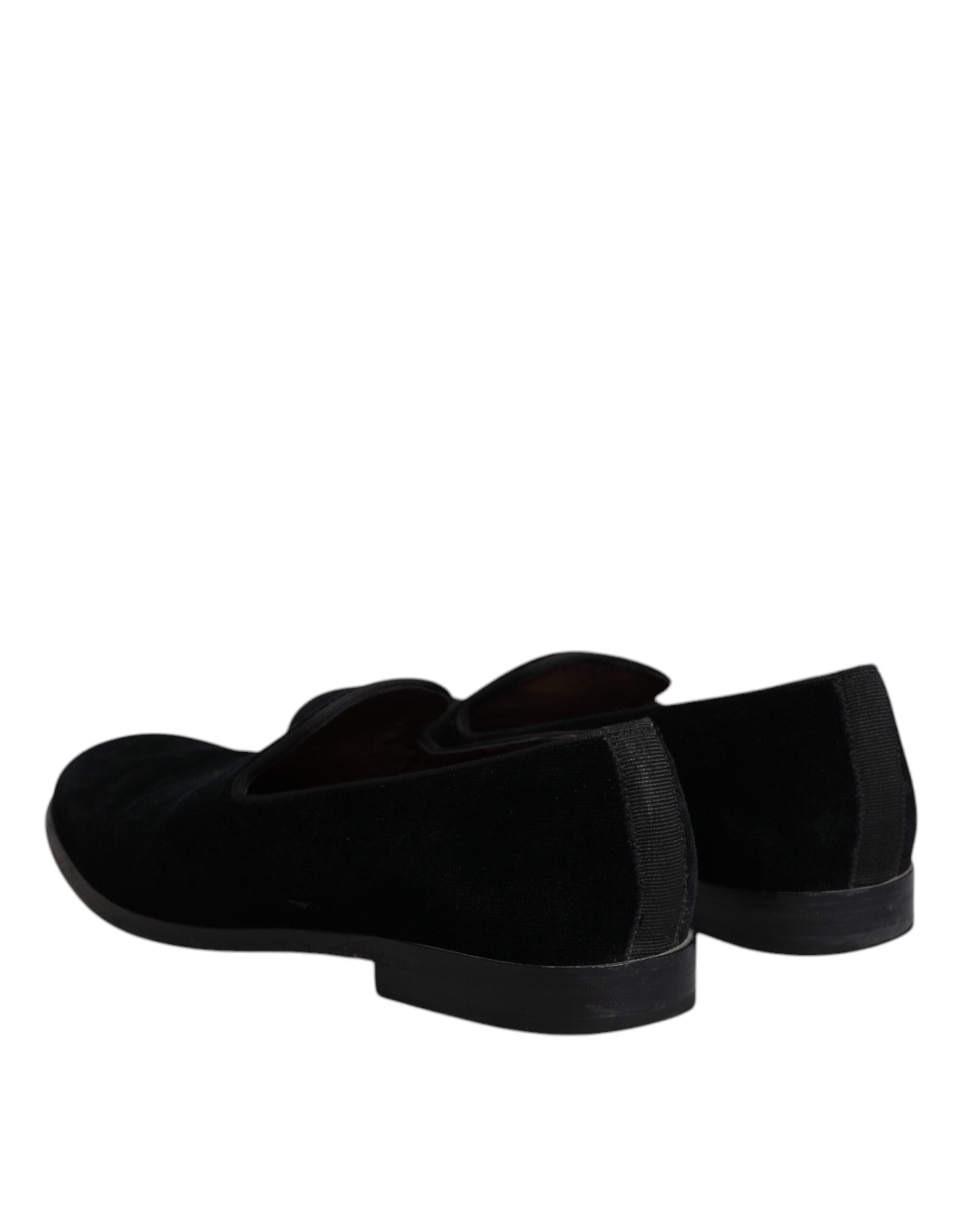 Dolce & Gabbana Black Velvet Loafers Formal Men Dress Shoes LUNESCAPE