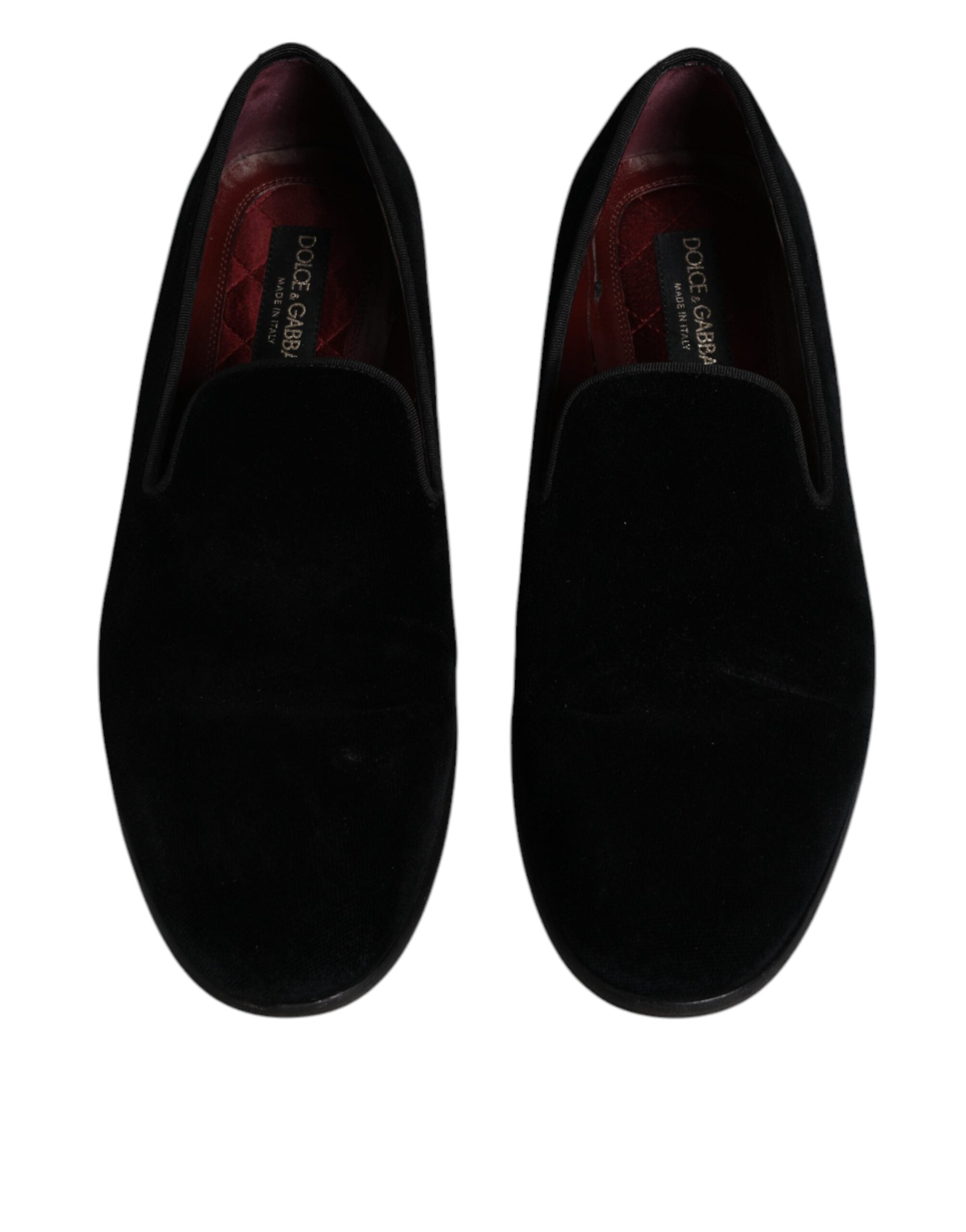 Dolce & Gabbana Black Velvet Loafers Formal Men Dress Shoes LUNESCAPE