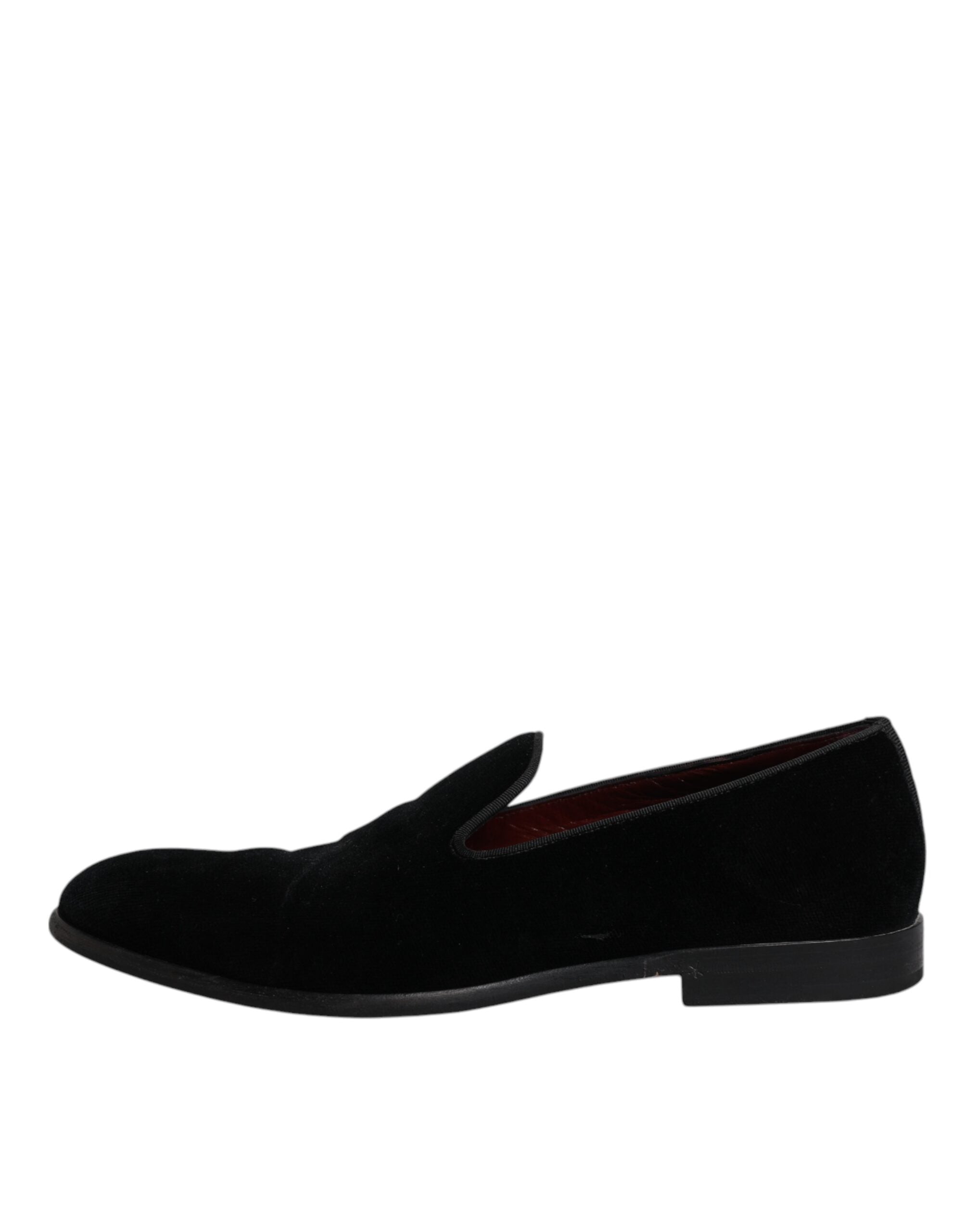 Dolce & Gabbana Black Velvet Loafers Formal Men Dress Shoes LUNESCAPE