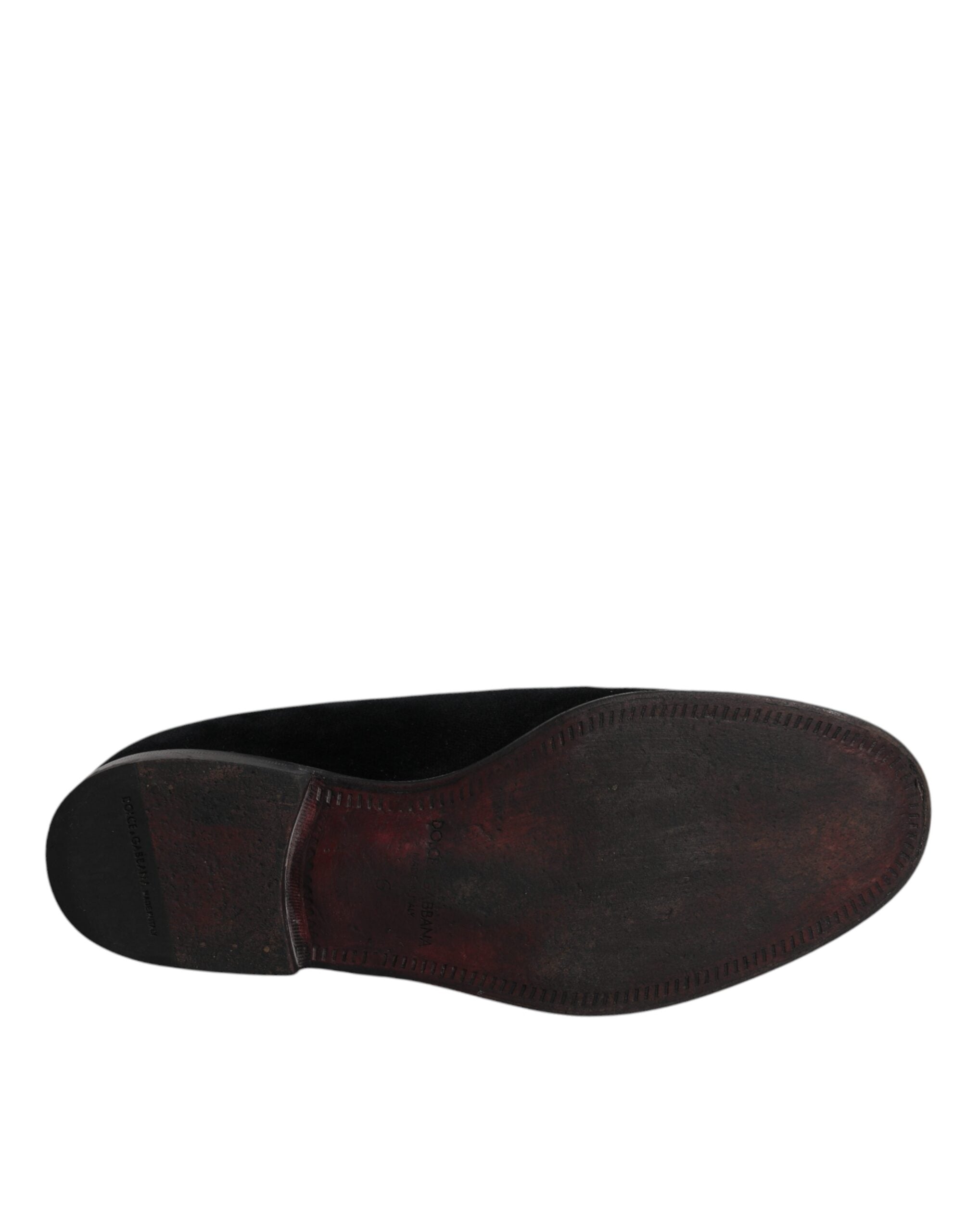Dolce & Gabbana Black Velvet Loafers Formal Men Dress Shoes LUNESCAPE