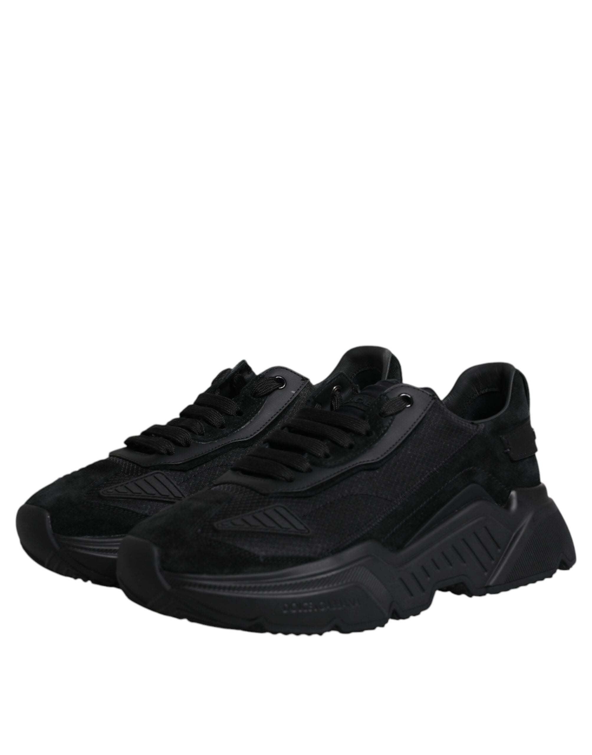 Dolce & Gabbana Black Leather Daymaster Low Top Sneakers Shoes LUNESCAPE