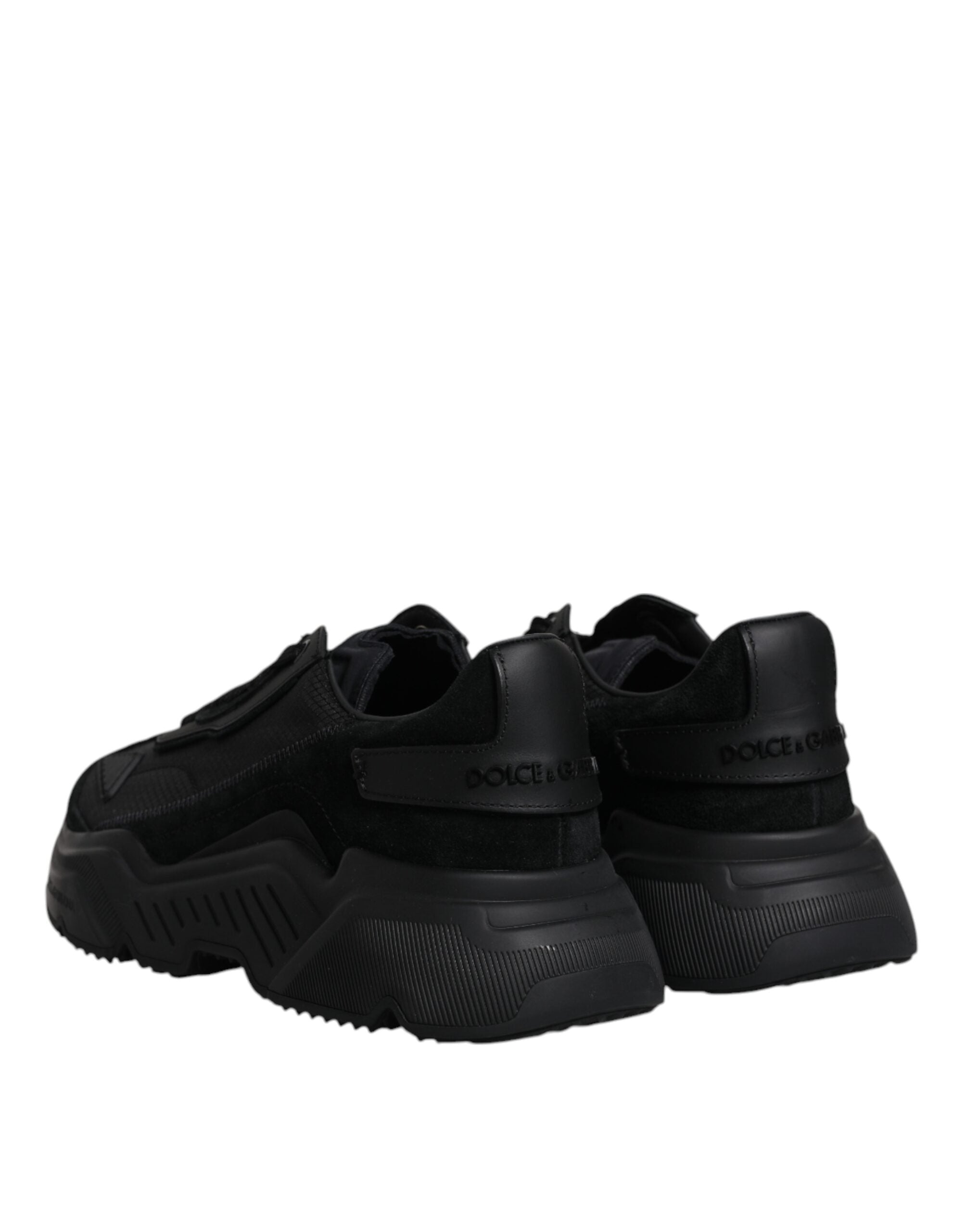 Dolce & Gabbana Black Leather Daymaster Low Top Sneakers Shoes LUNESCAPE