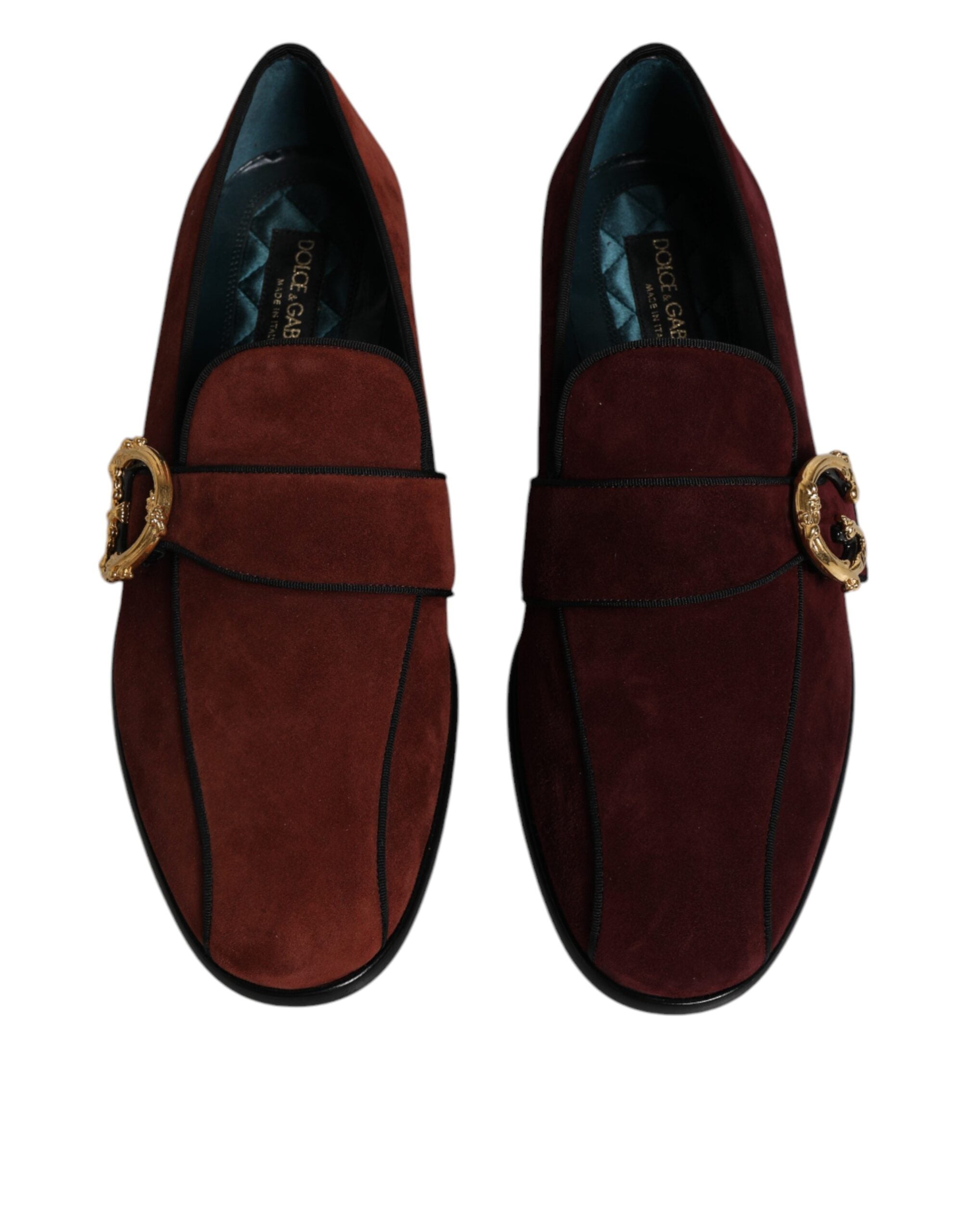 Dolce & Gabbana Bordeaux Suede Loafers Formal Men Dress Shoes LUNESCAPE