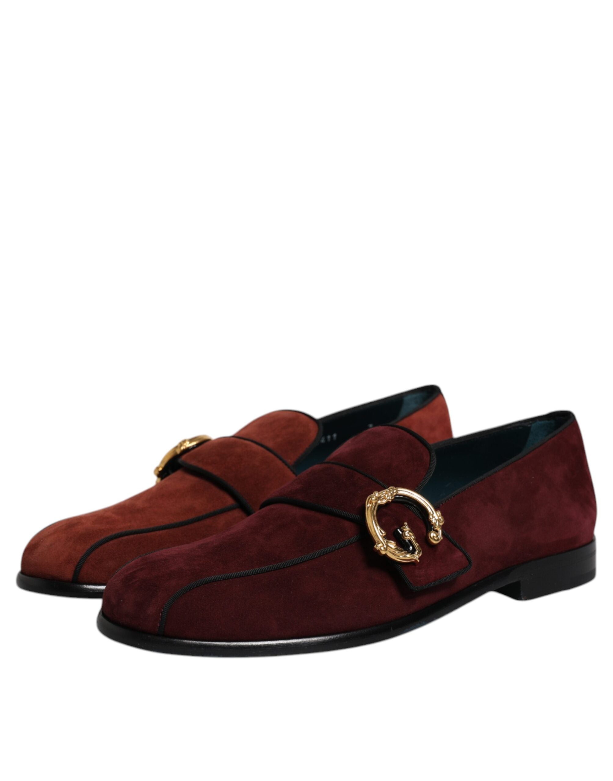 Dolce & Gabbana Bordeaux Suede Loafers Formal Men Dress Shoes LUNESCAPE