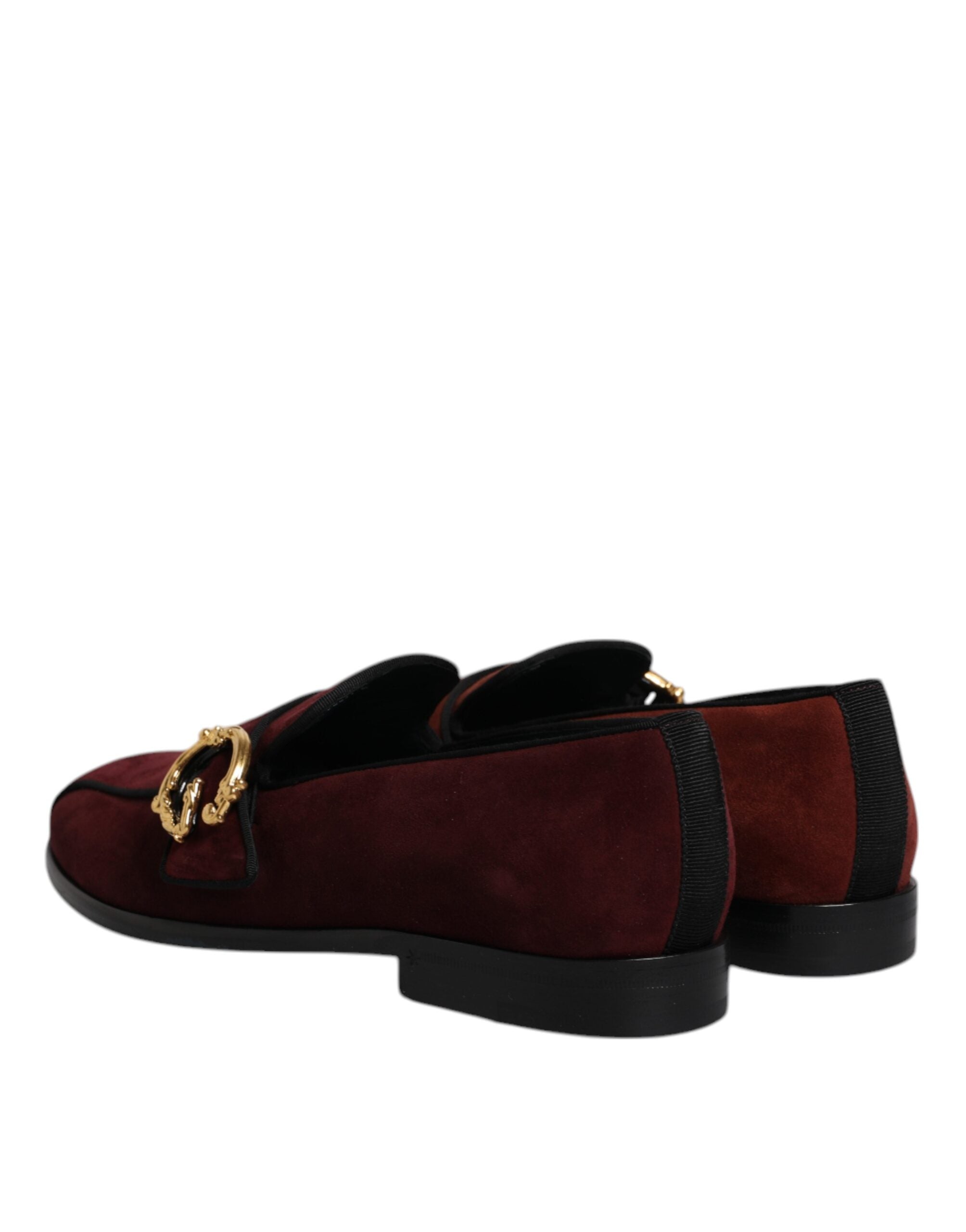 Dolce & Gabbana Bordeaux Suede Loafers Formal Men Dress Shoes LUNESCAPE